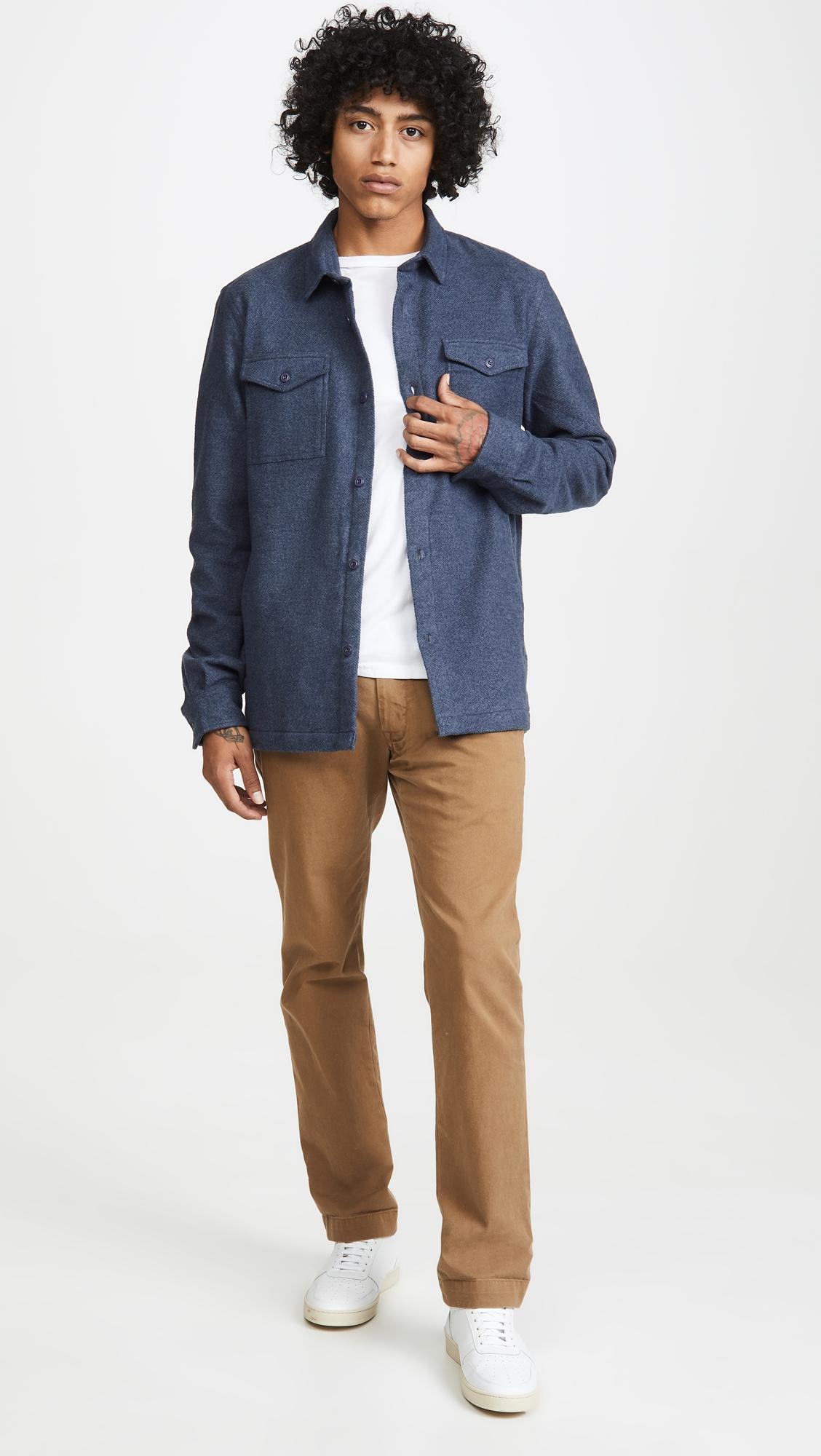 Barbour Cotton Long Sleeve Brushed Twill Overshirt in Navy (Blue) for ...