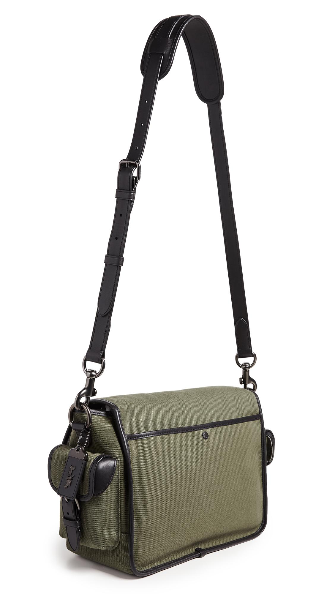 COACH Canvas Messenger Bag in Army Green (Green) for Men Lyst