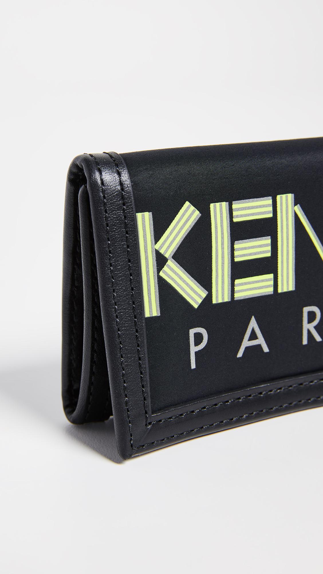 KENZO Leather Logo Wallet in Black for Men Lyst