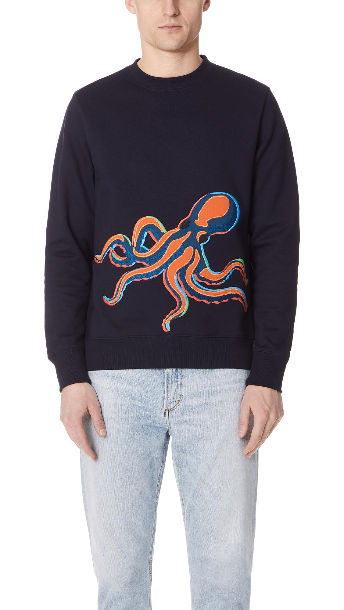 PS by Paul Smith Cotton Octopus Sweatshirt in Navy (Blue) for Men - Lyst
