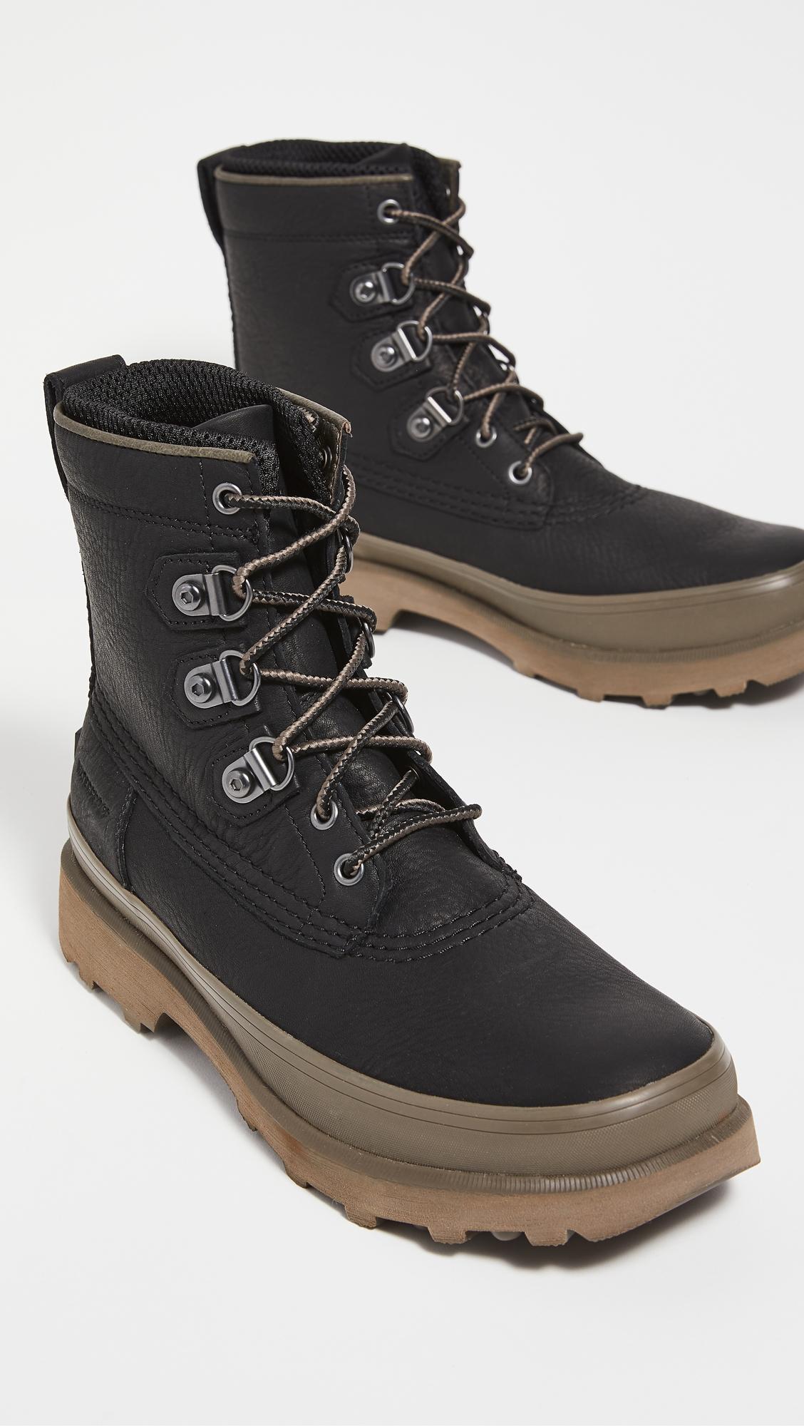 Sorel Leather Caribou Street Boots in Black for Men - Lyst
