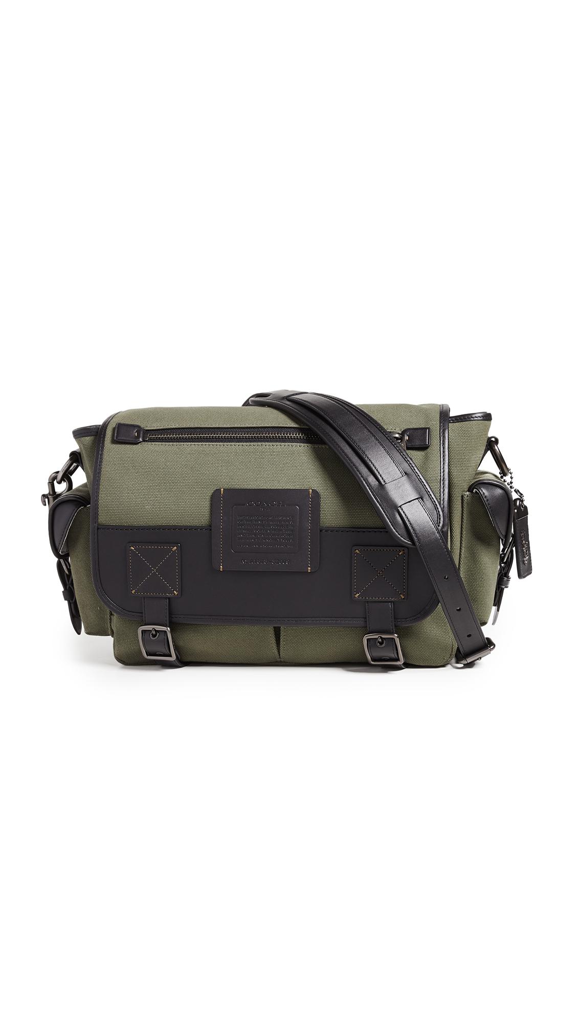 COACH Canvas Messenger Bag in Army Green (Green) for Men Lyst