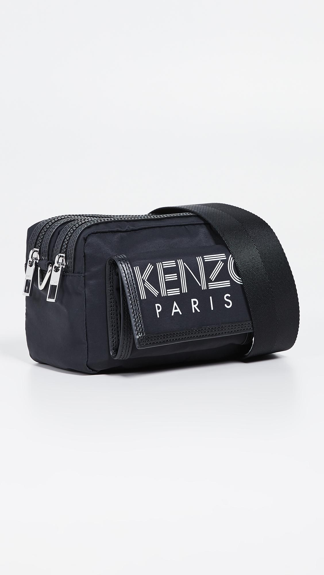 KENZO Leather Sport Logo Crossbody Bag in Black for Men Lyst