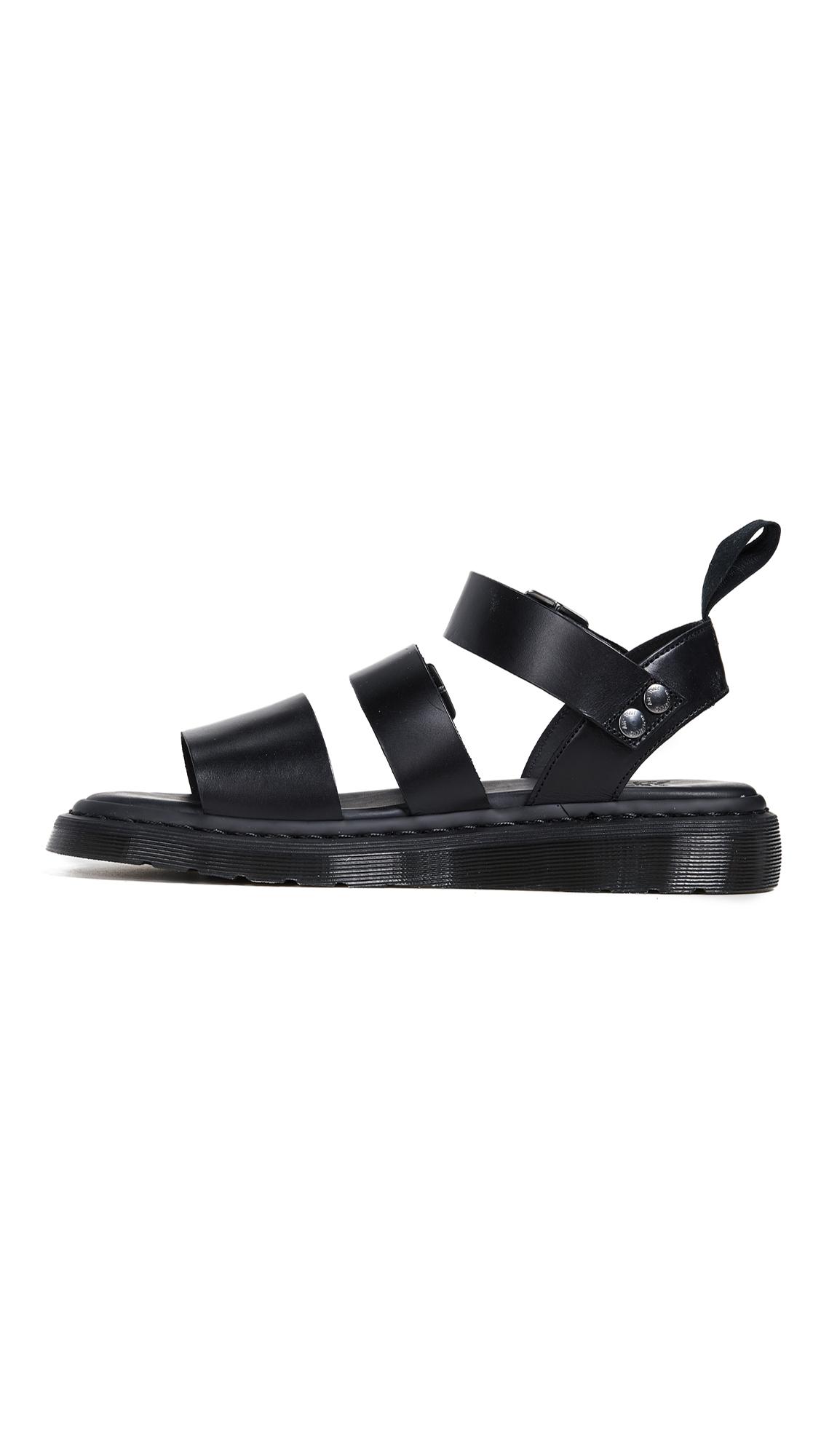dr martens gryphon strap sandals in black