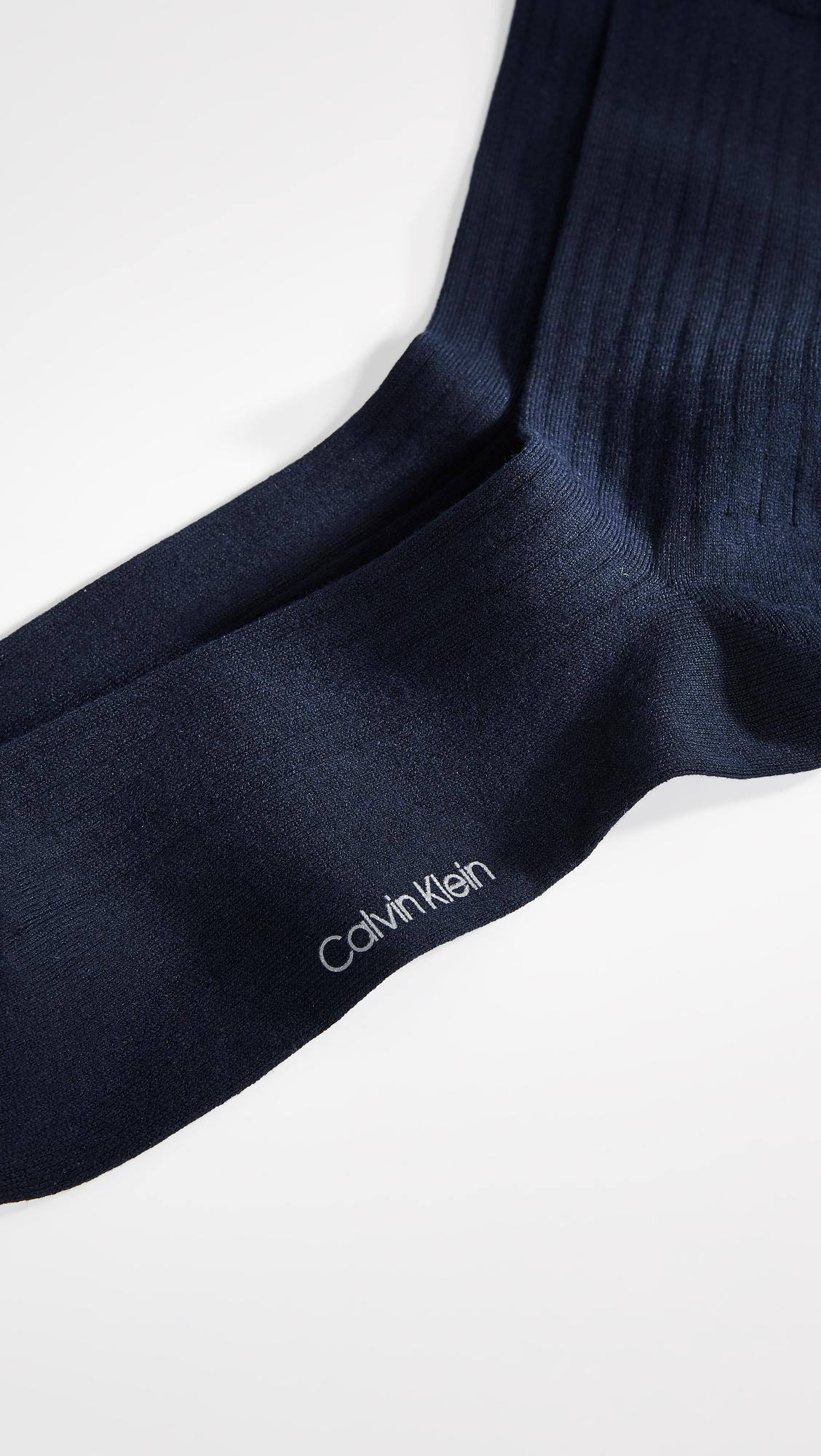 Calvin Klein Cotton Rib Dress Socks in Navy (Blue) for Men Lyst