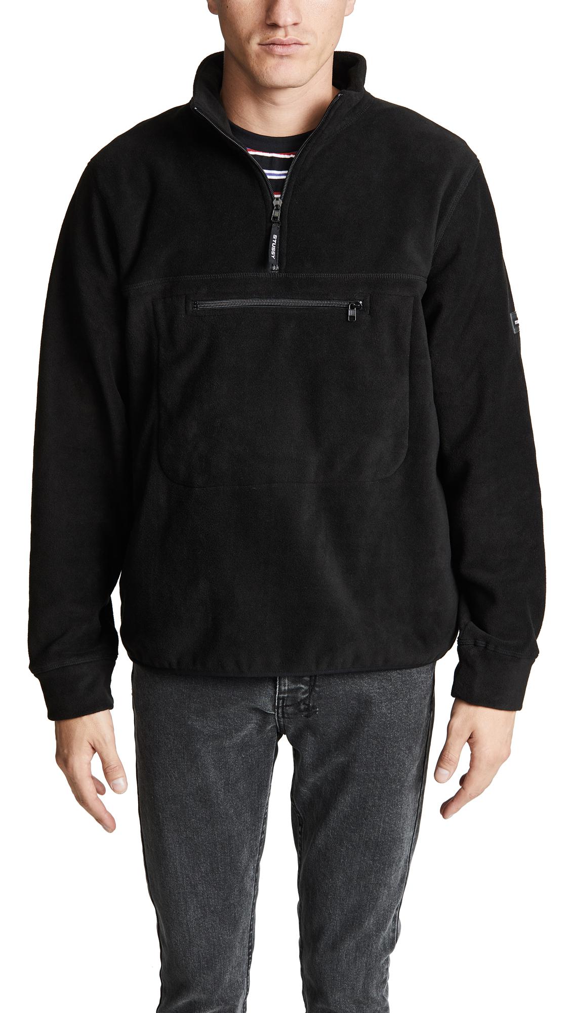 Download Stussy Polar Fleece Mock Neck Sweater in Black for Men - Lyst