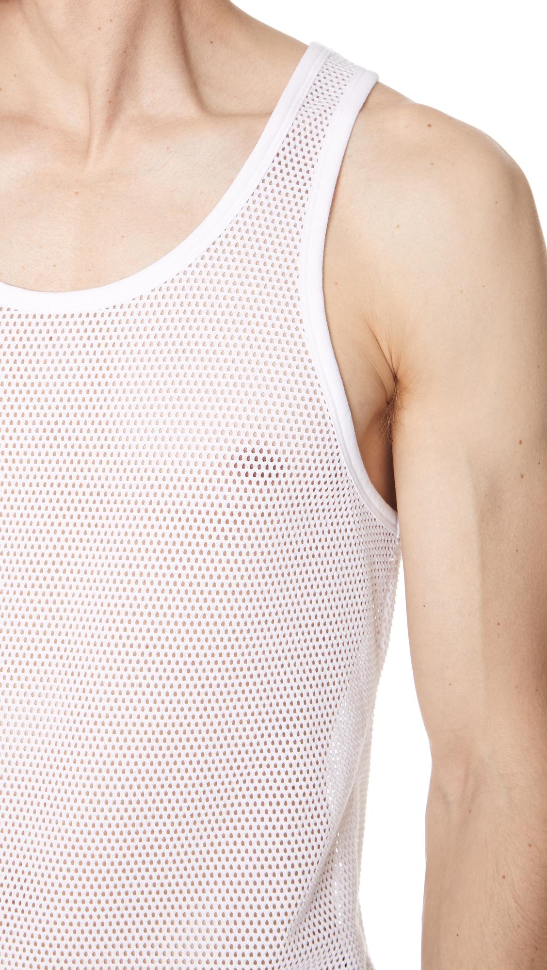 Calvin Klein Synthetic Body Mesh Tank in White for Men - Lyst