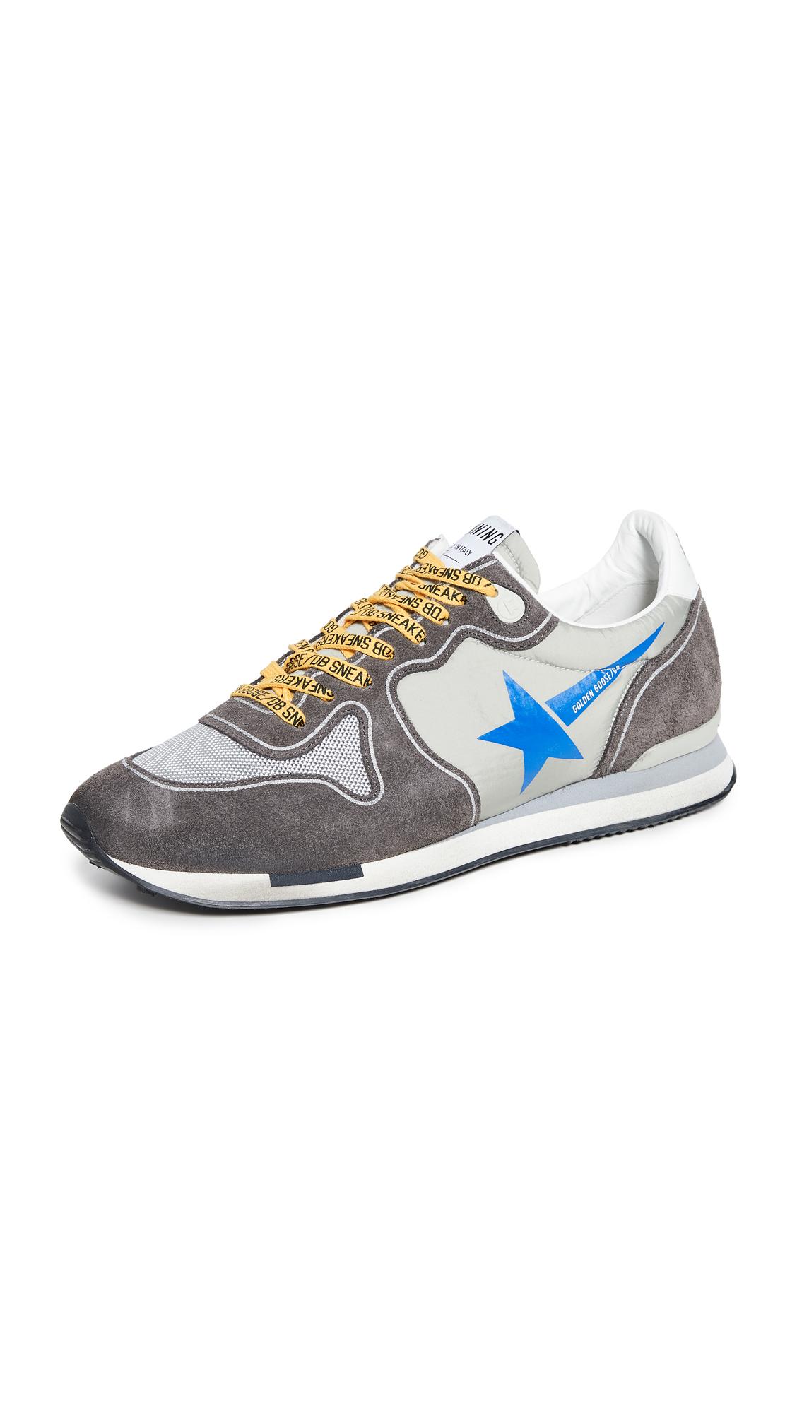 Golden Goose Deluxe Brand Leather Running Sneakers in Grey (Gray) for ...