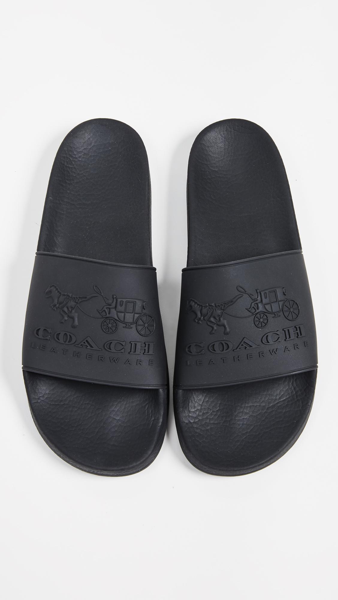 mens black coach slides > Purchase - 58%