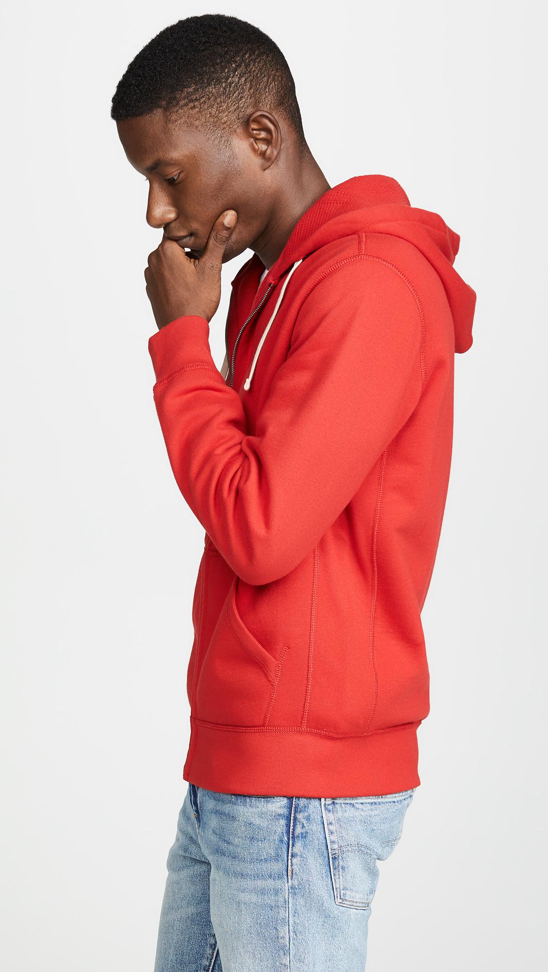 Polo Ralph Lauren Fleece Zip Hoodie in Red for Men - Lyst