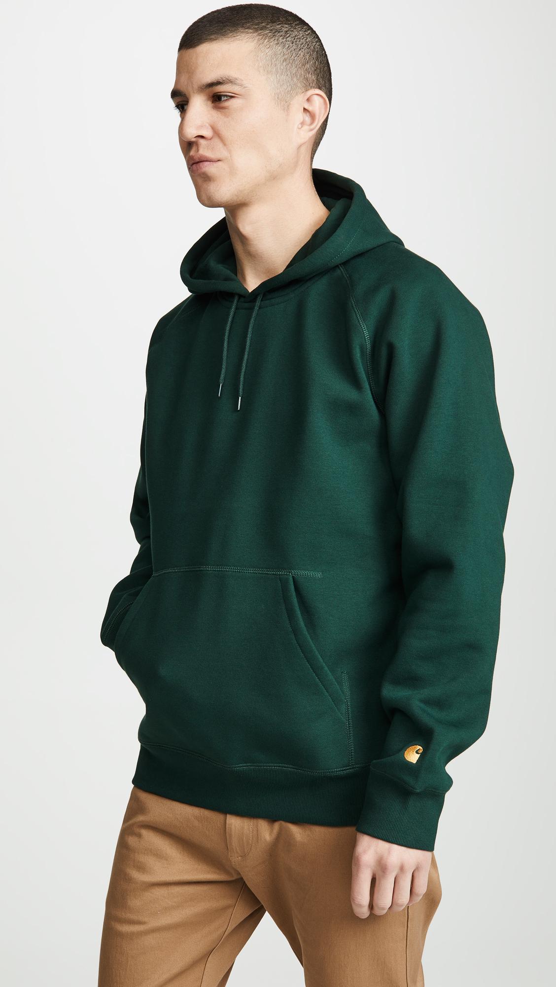 Carhartt WIP Cotton Hooded Chase Jacket in Bottle Green/Gold (Green) for  Men - Lyst