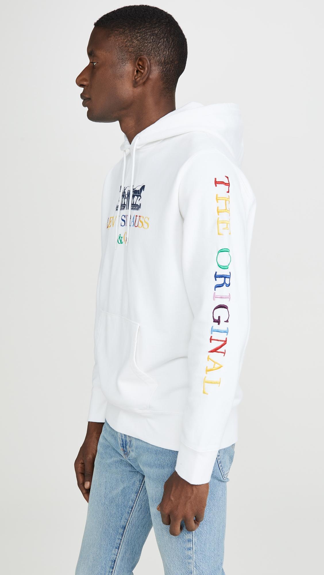 Levi's Cotton Levis 2 Horse Logo Overhead Hoodie in White for Men - Lyst