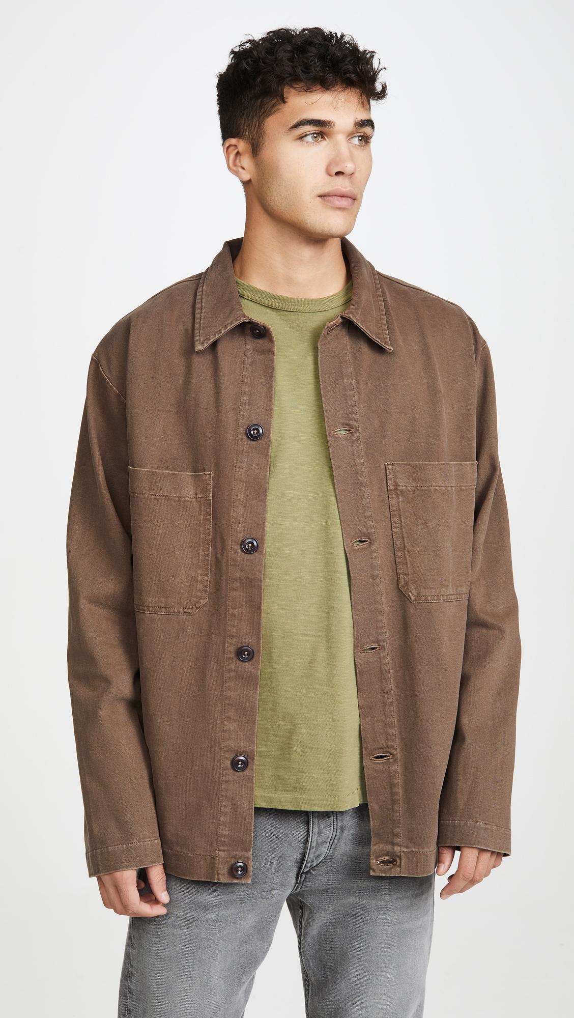 Lemaire Denim Heavy Jersey Overshirt in Brown for Men - Lyst