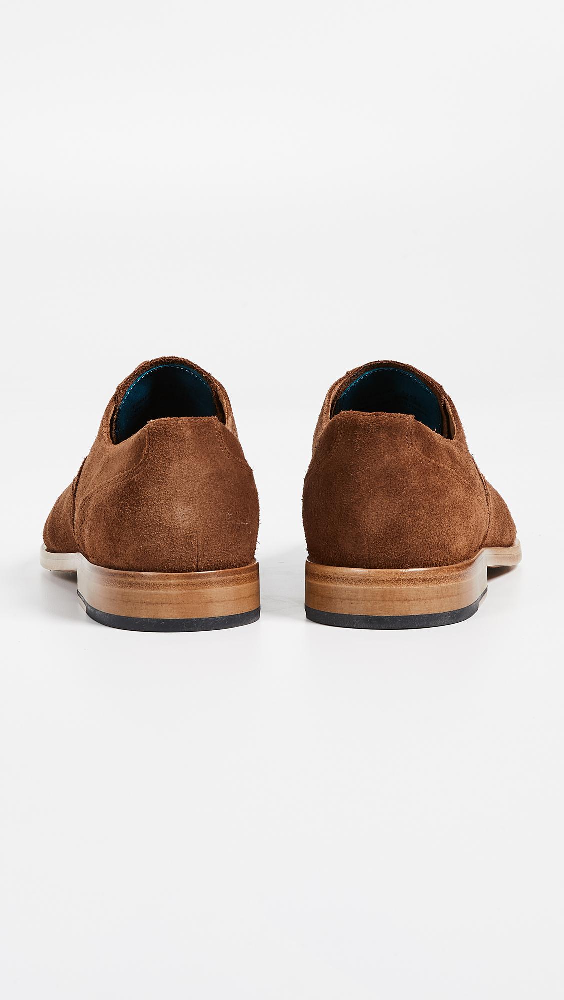 Tan, PS Paul Smith Mens Tompkins Suede Lace Ups Hazelnut