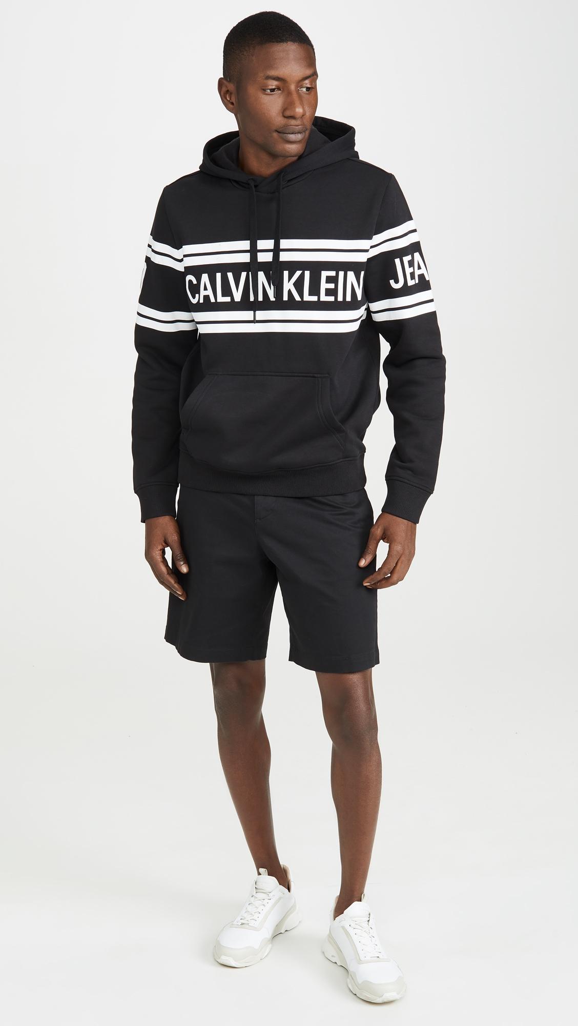 calvin klein hoodie and shorts