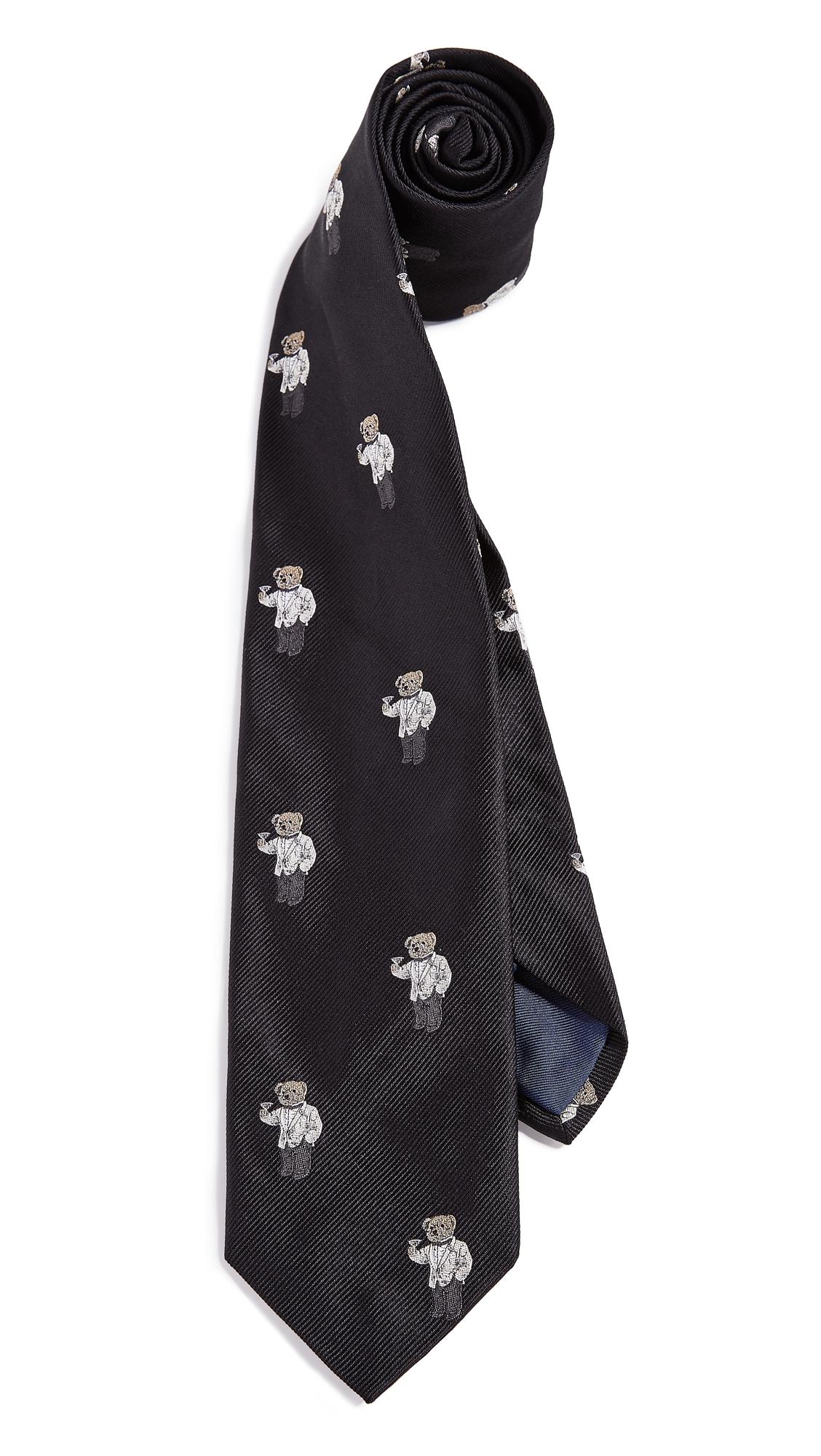 Polo Ralph Lauren Silk Tuxedo Polo Bear Tie in Black for Men - Lyst