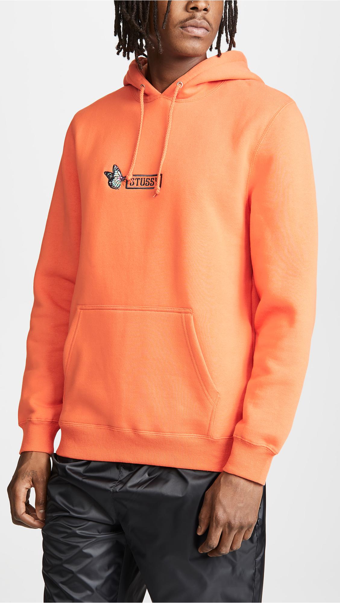 stussy butterfly applique hoodie