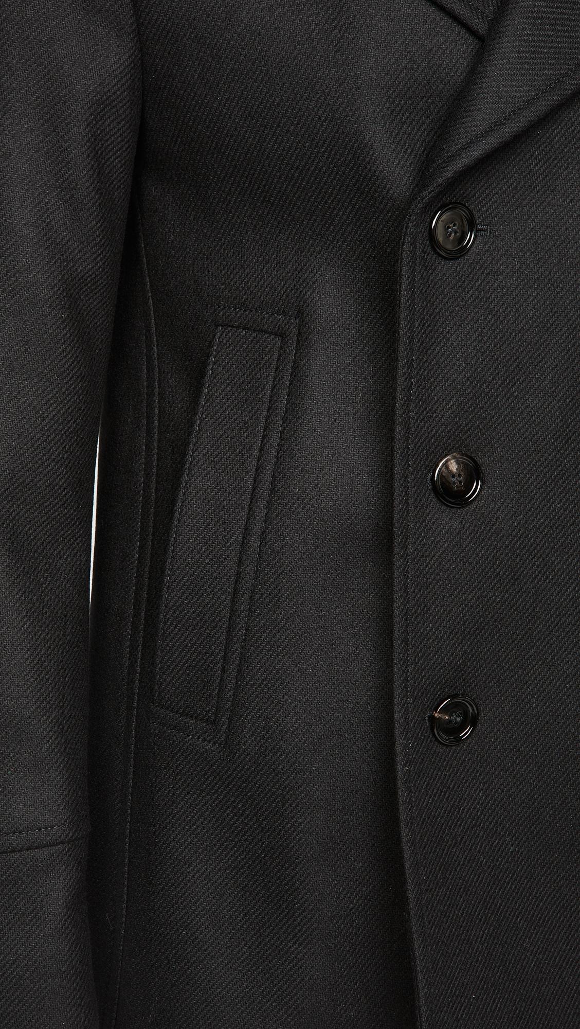 BOSS by Hugo Boss Wool Double Breasted Pea Coat in Black for Men - Lyst