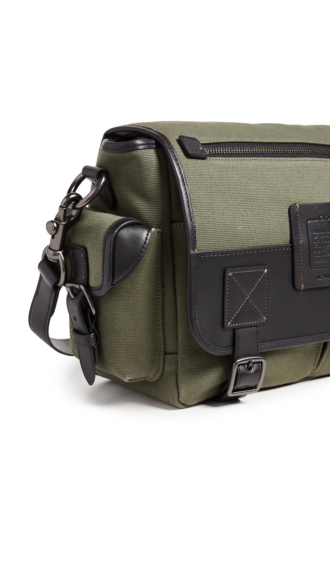 COACH Canvas Messenger Bag in Army Green (Green) for Men Lyst