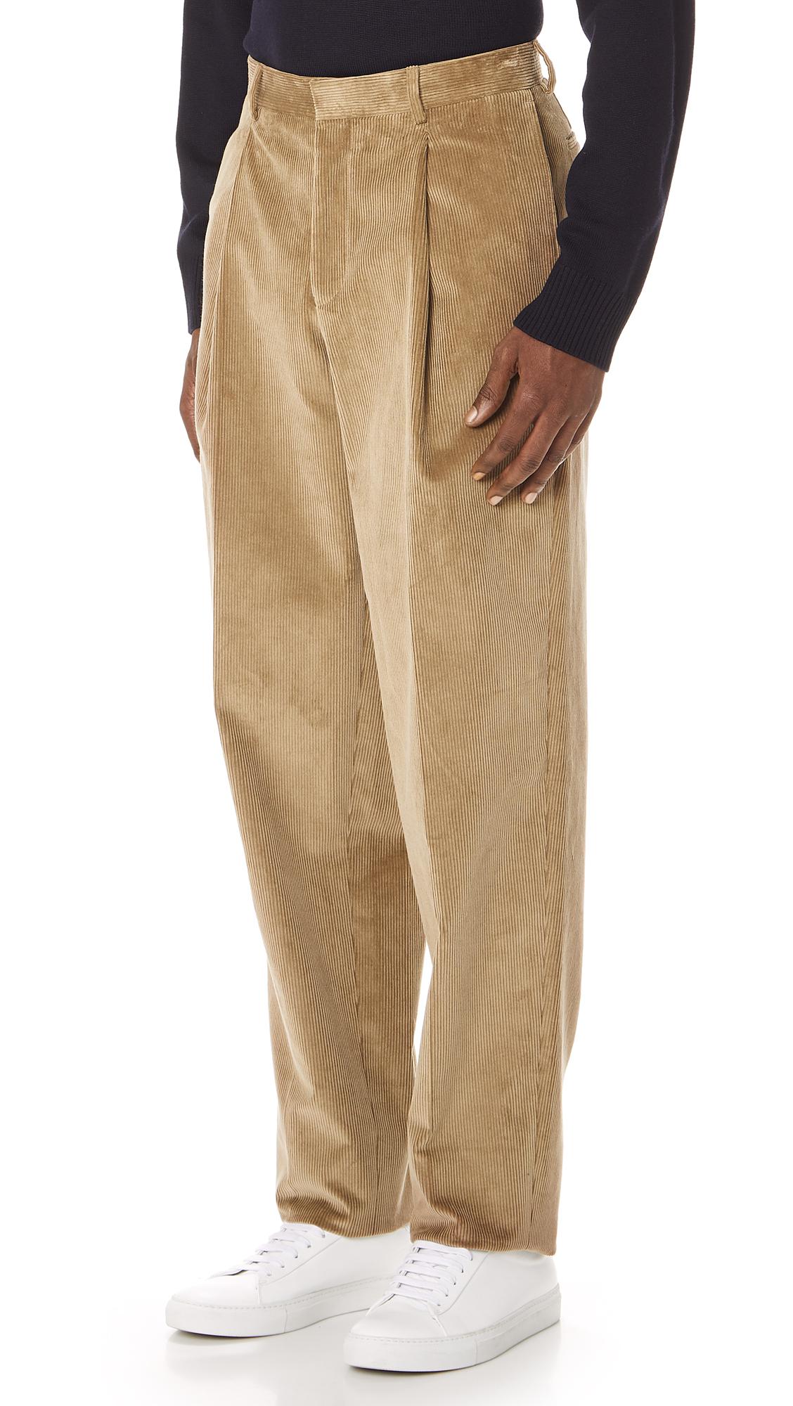 corduroy pleated pants