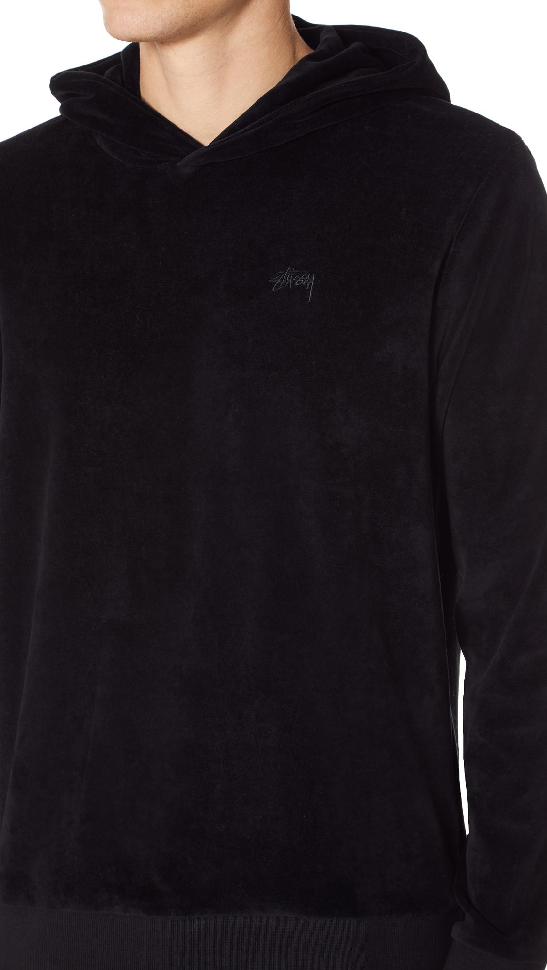 stussy velour hoodie