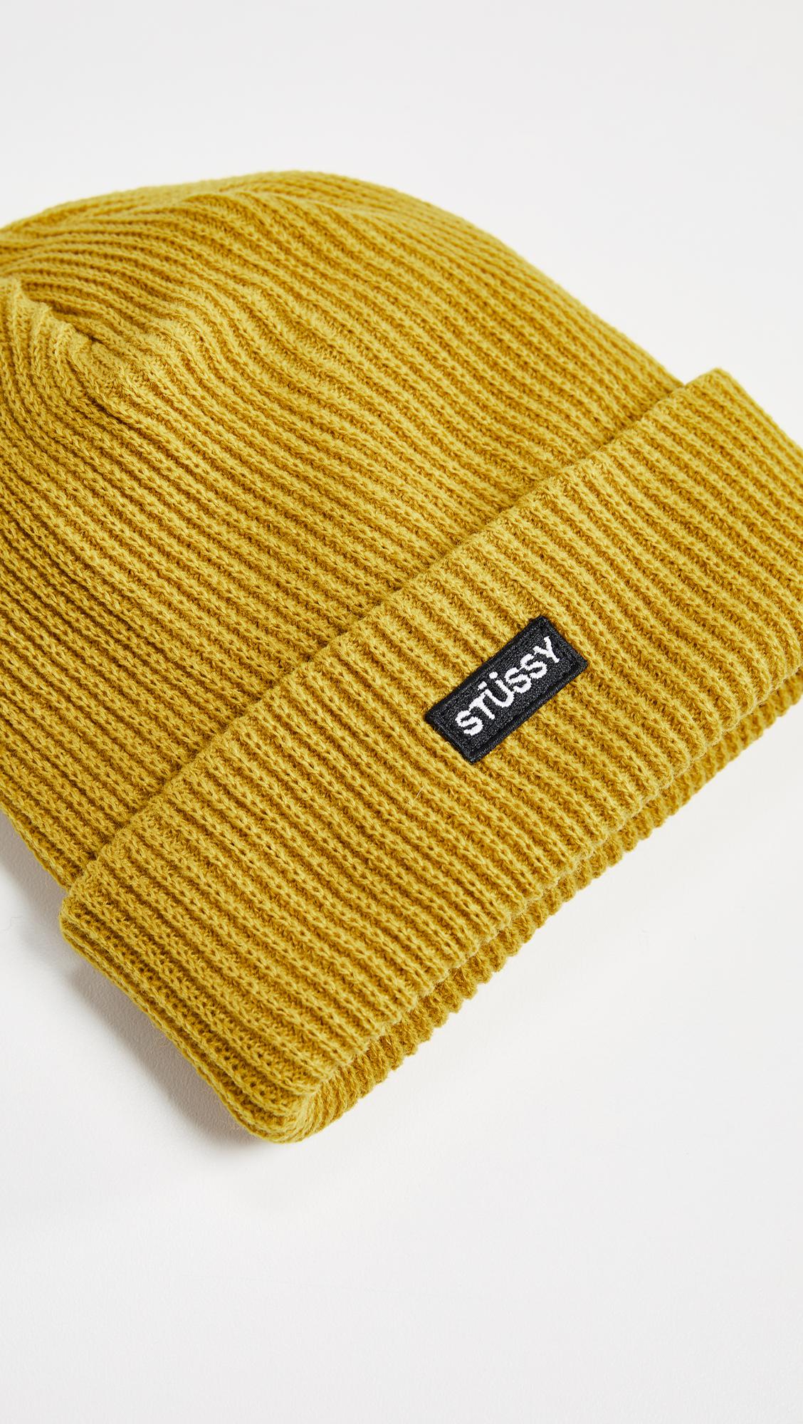 yellow stussy beanie