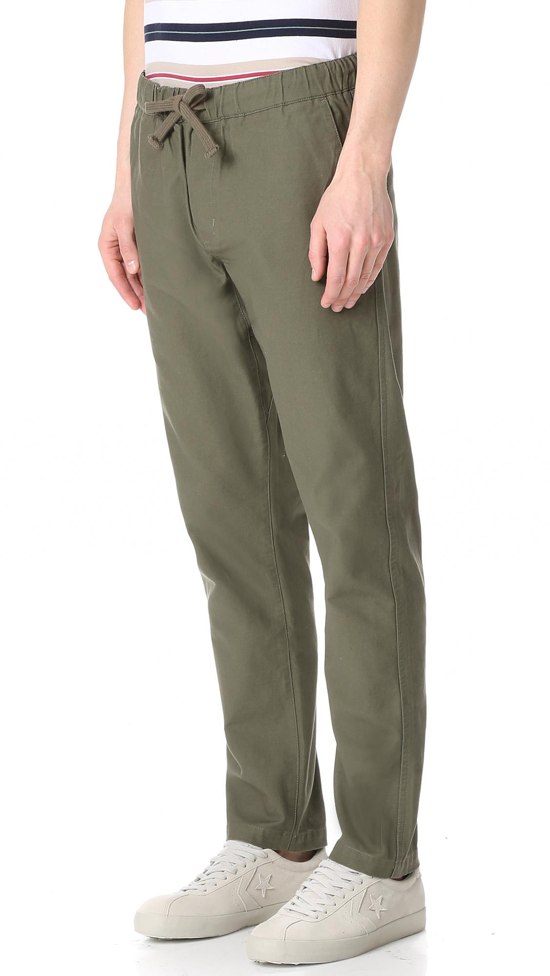 Obey Cotton Traveler Slub Twill Pants in Army (Green) for Men - Lyst