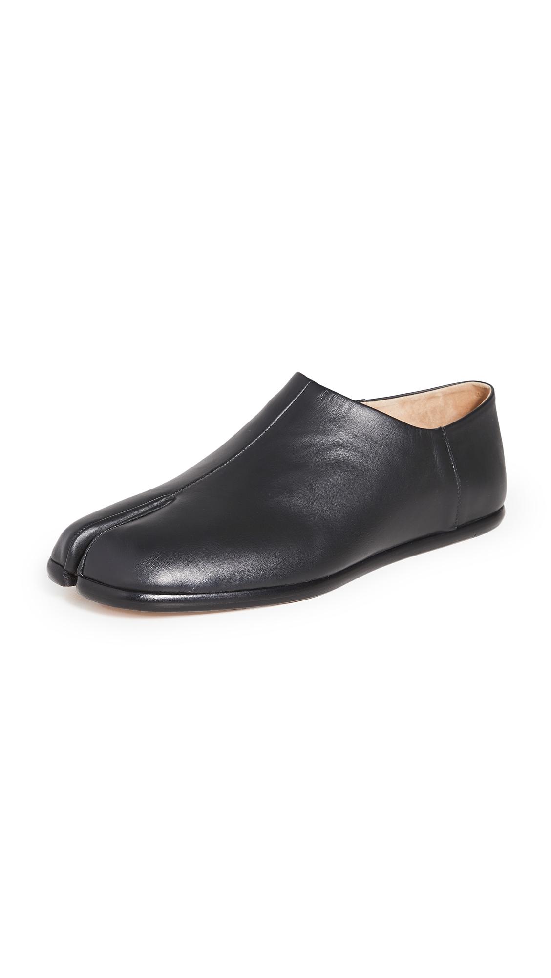 Maison Margiela Leather Tabi Babouche Shoes in Black for Men - Lyst