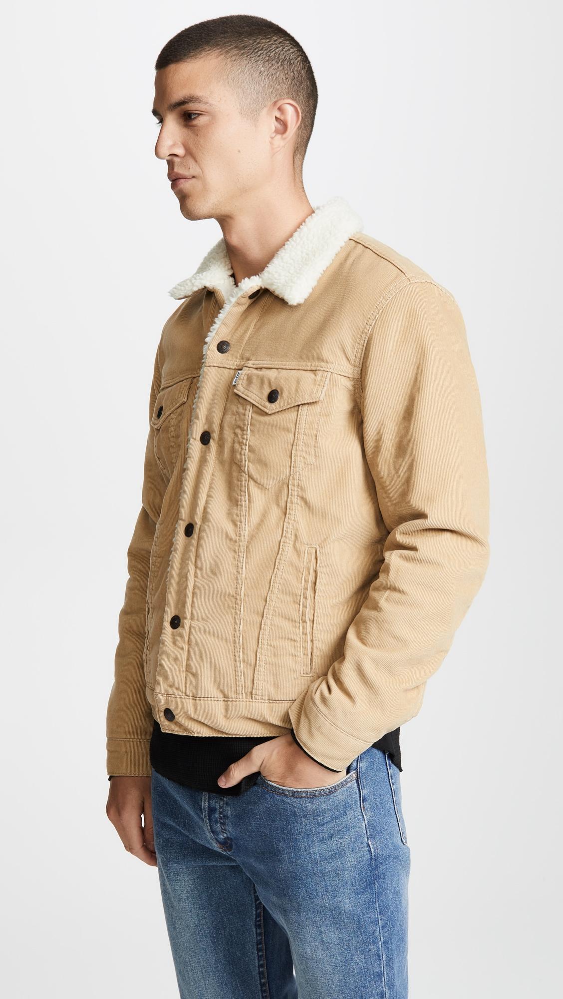 Shopping >levi's type 3 sherpa trucker jacket true chino cord better big  sale - OFF 62%