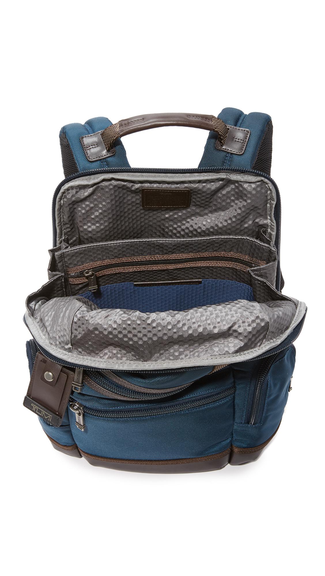 Tumi Leather Alpha Bravo Knox Backpack in Navy (Blue) for ...