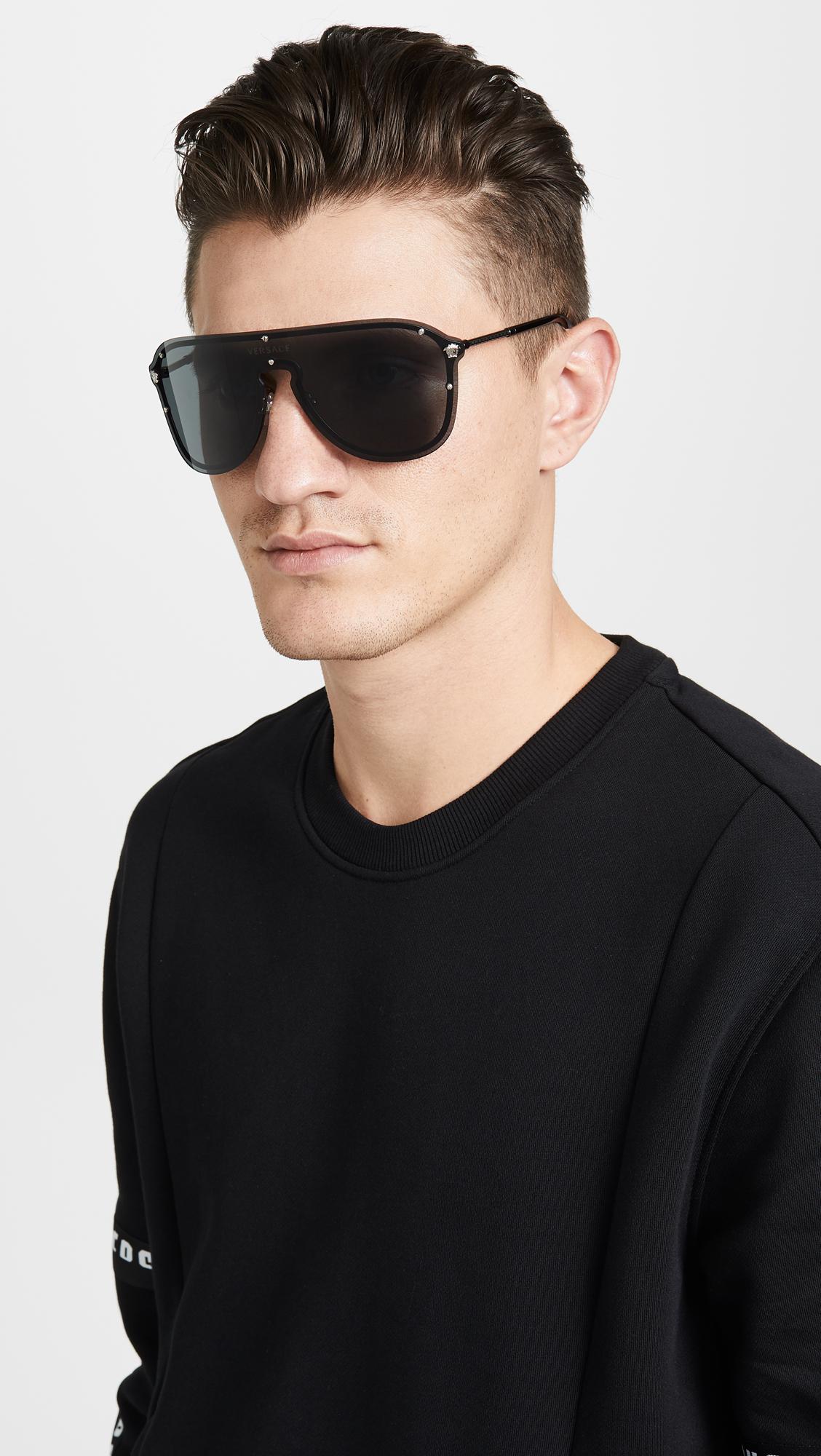 Versace Visor Sunglasses in Silver/Grey (Gray) for Men - Lyst