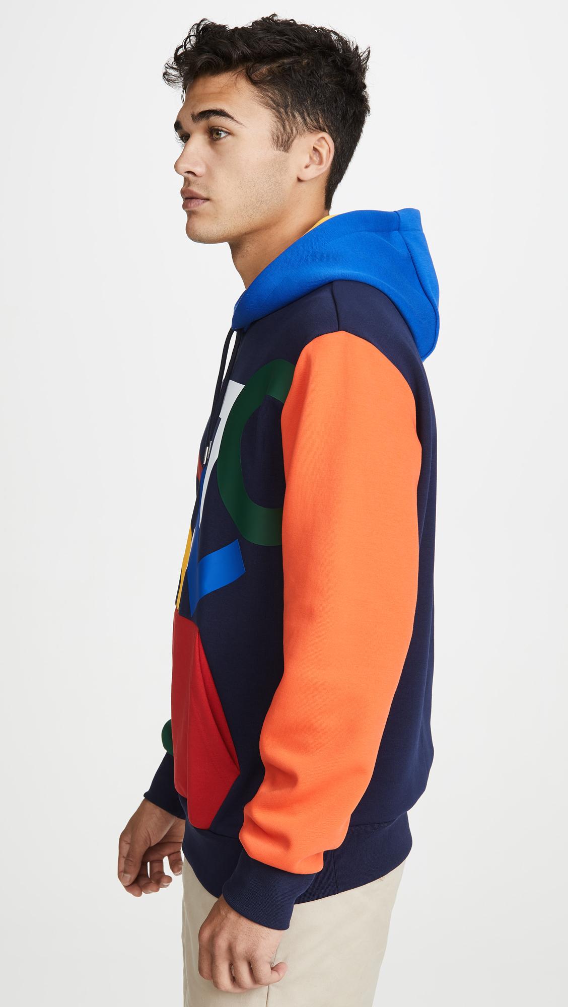 multi color polo hoodie