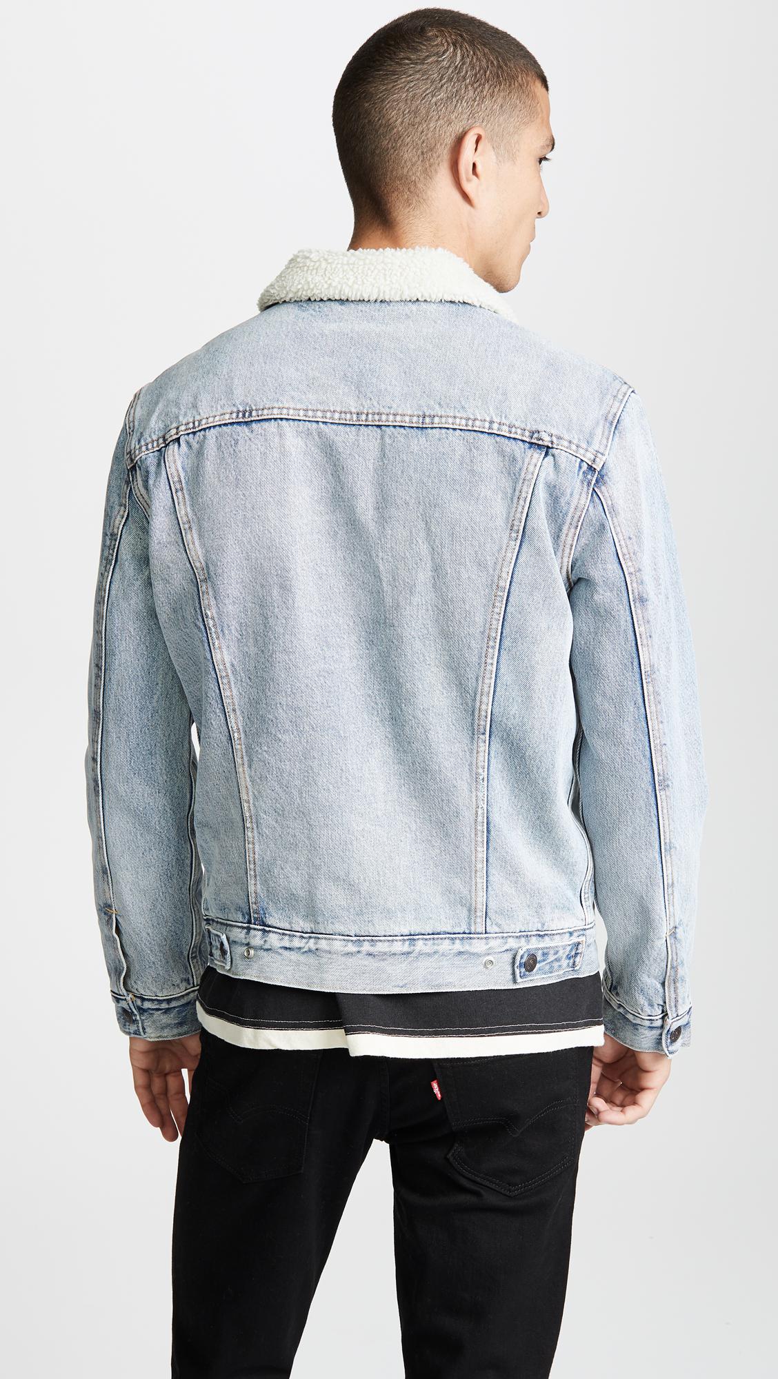 Levi's Stonebridge Sherpa Trucker Jacket in Blue for Men - Lyst