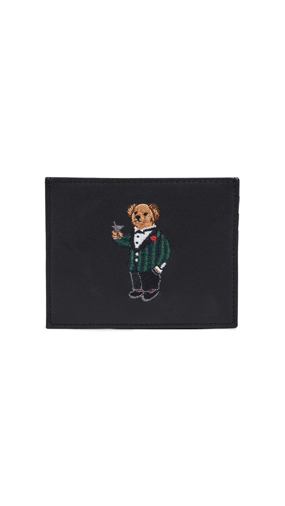 Polo Ralph Lauren Polo Bear Leather Card Case in Black for Men - Lyst