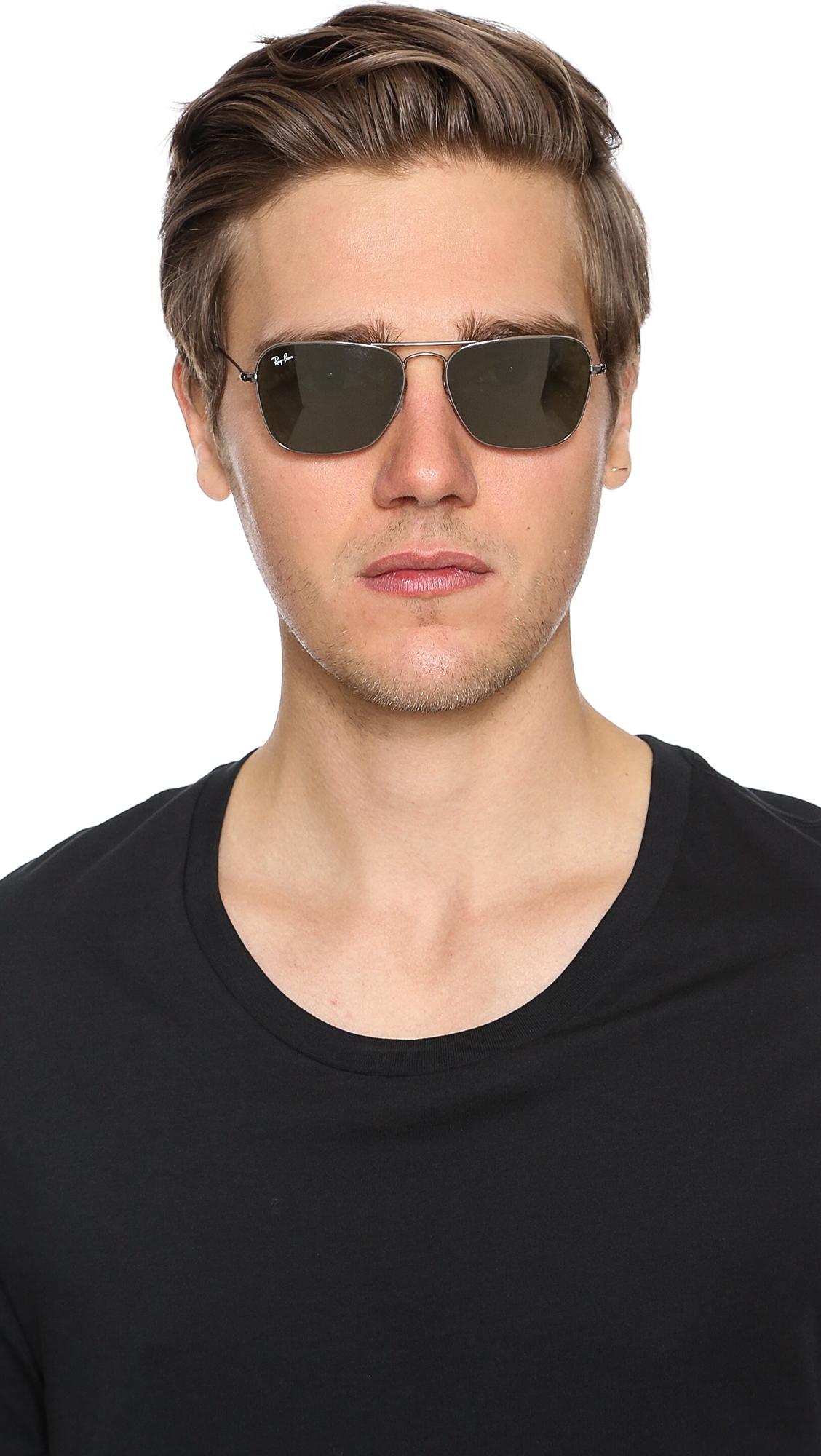 Ray-Ban Caravan Sunglasses in Metallic for Men - Lyst