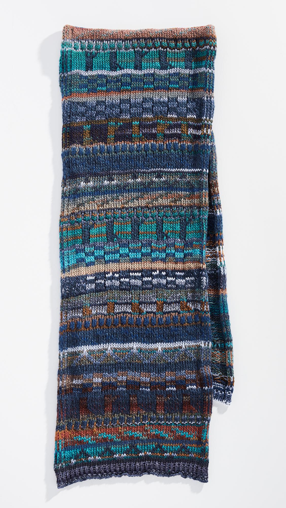 Missoni Wool Variegated Knit Scarf in Blue for Men Lyst