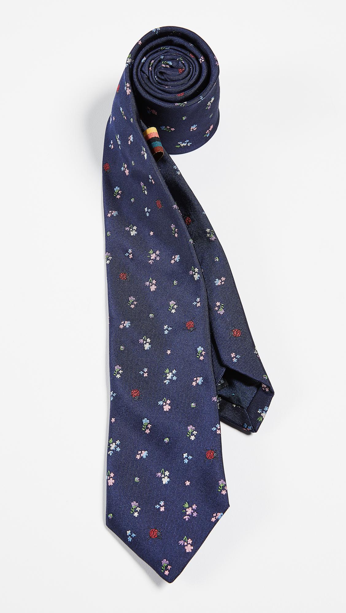 Paul Smith Narrow Flower Tie in Blue for Men - Lyst