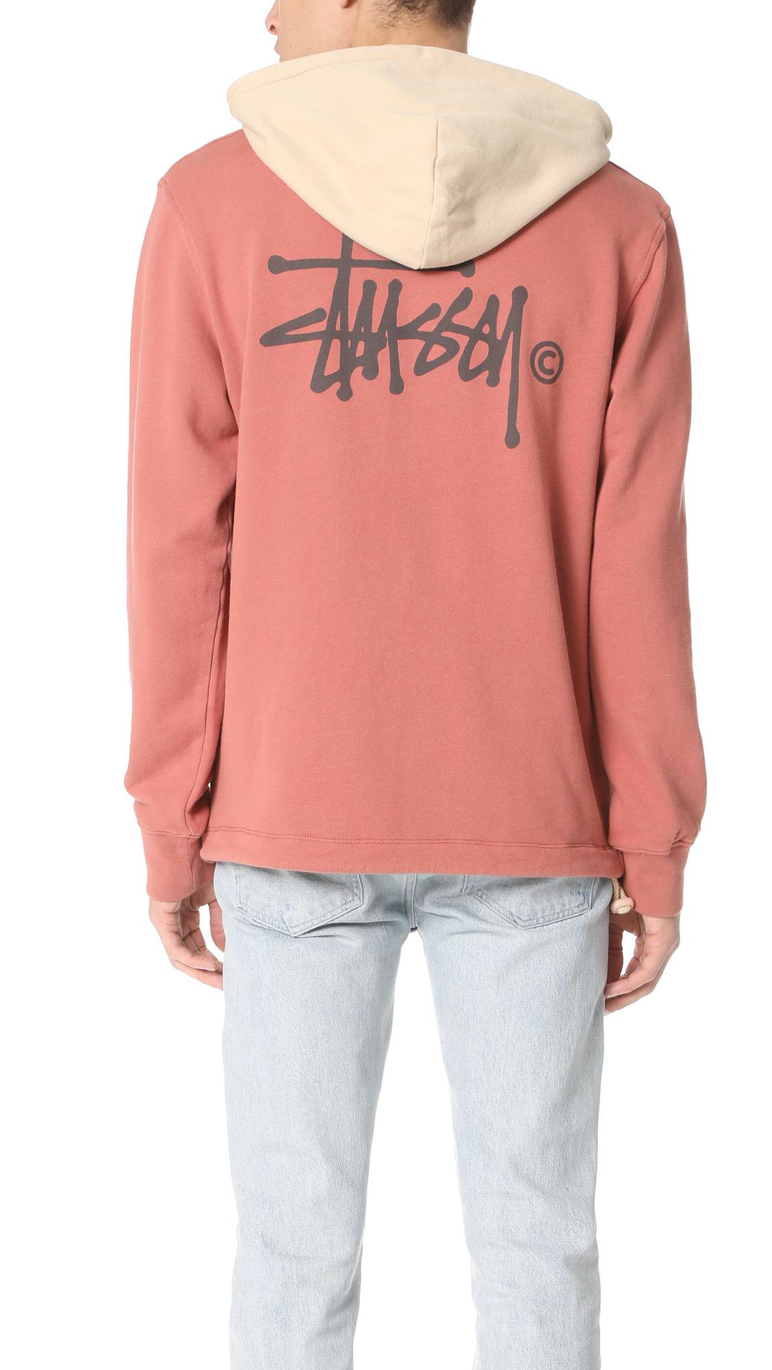 stussy hoodie two tone