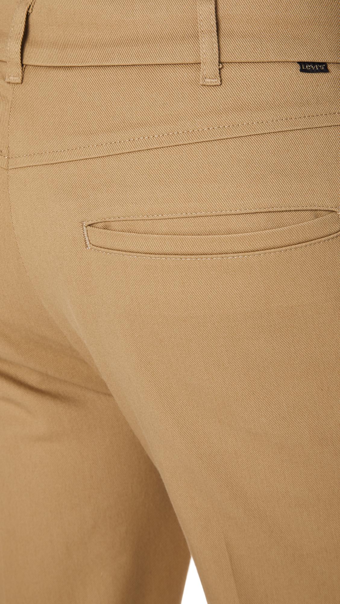 Levi's Cotton Sta Prest 502 Tapered Trousers in Khaki (Natural) for Men ...