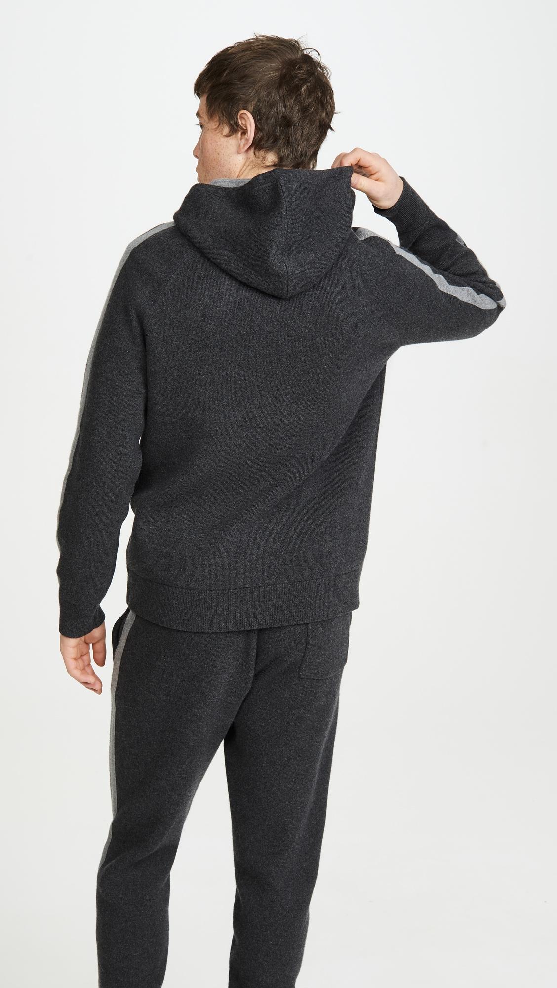 Theory Lounge Wool Cashmere Hoodie in Dark Charcoal (Gray) for Men - Lyst