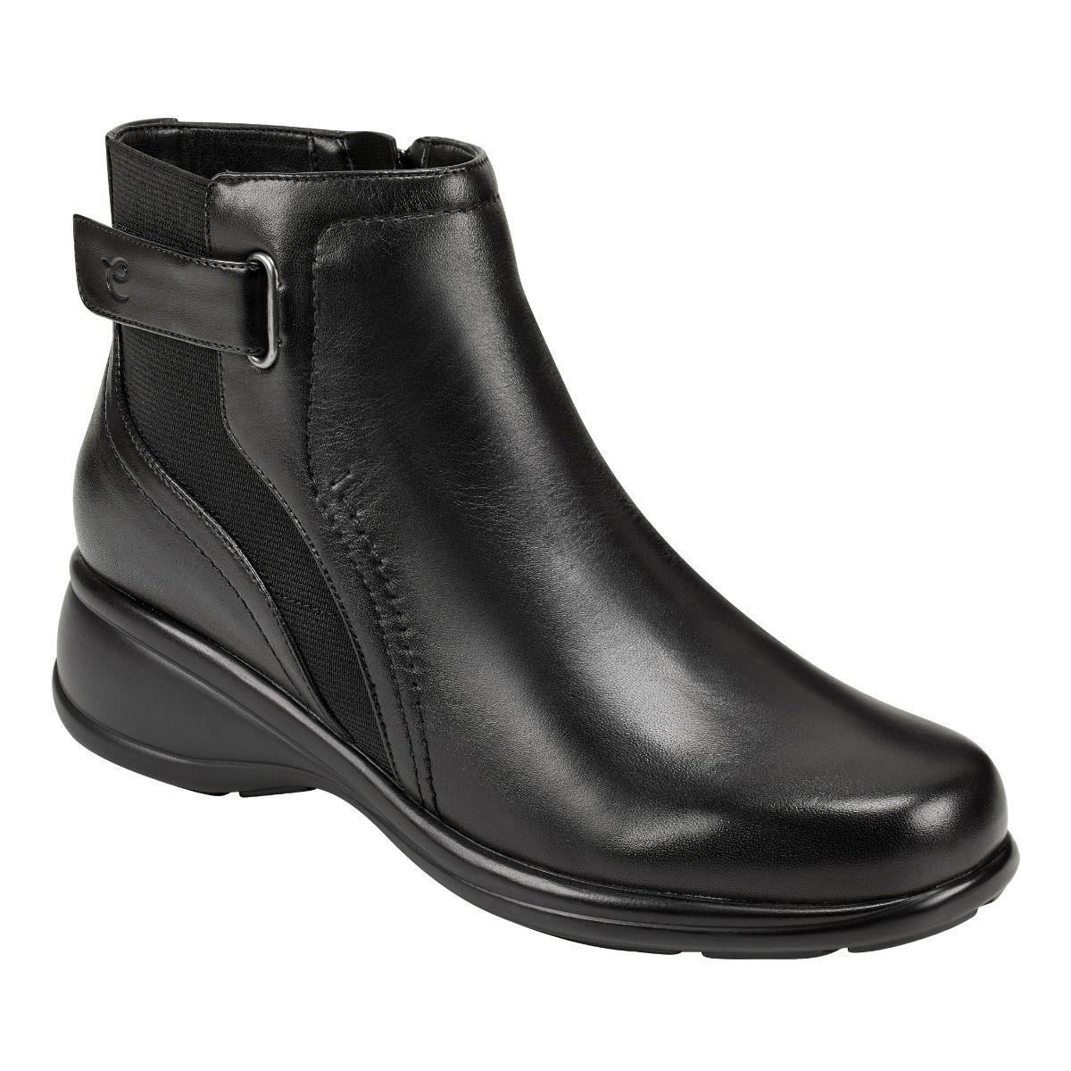 Easy Spirit Synthetic Tale Ankle Booties in Black Leather (Black) - Lyst