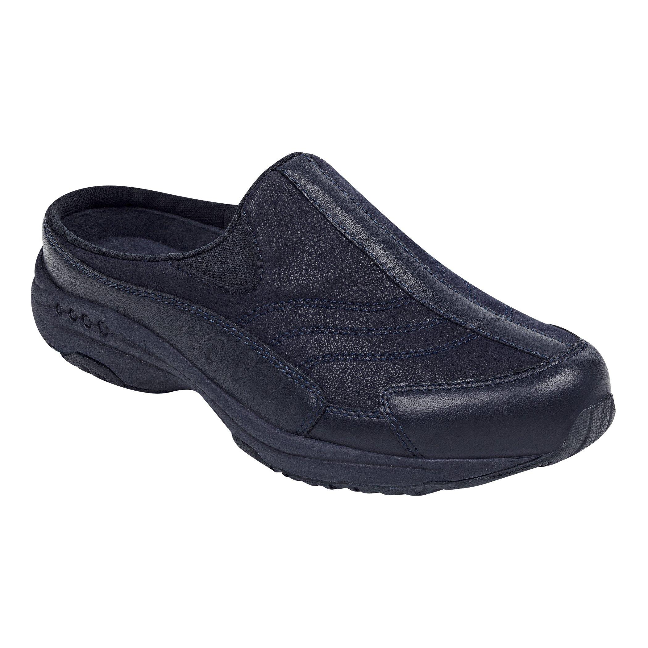Easy Spirit Traveltime Leather Clogs in Navy Leather (Blue) - Lyst