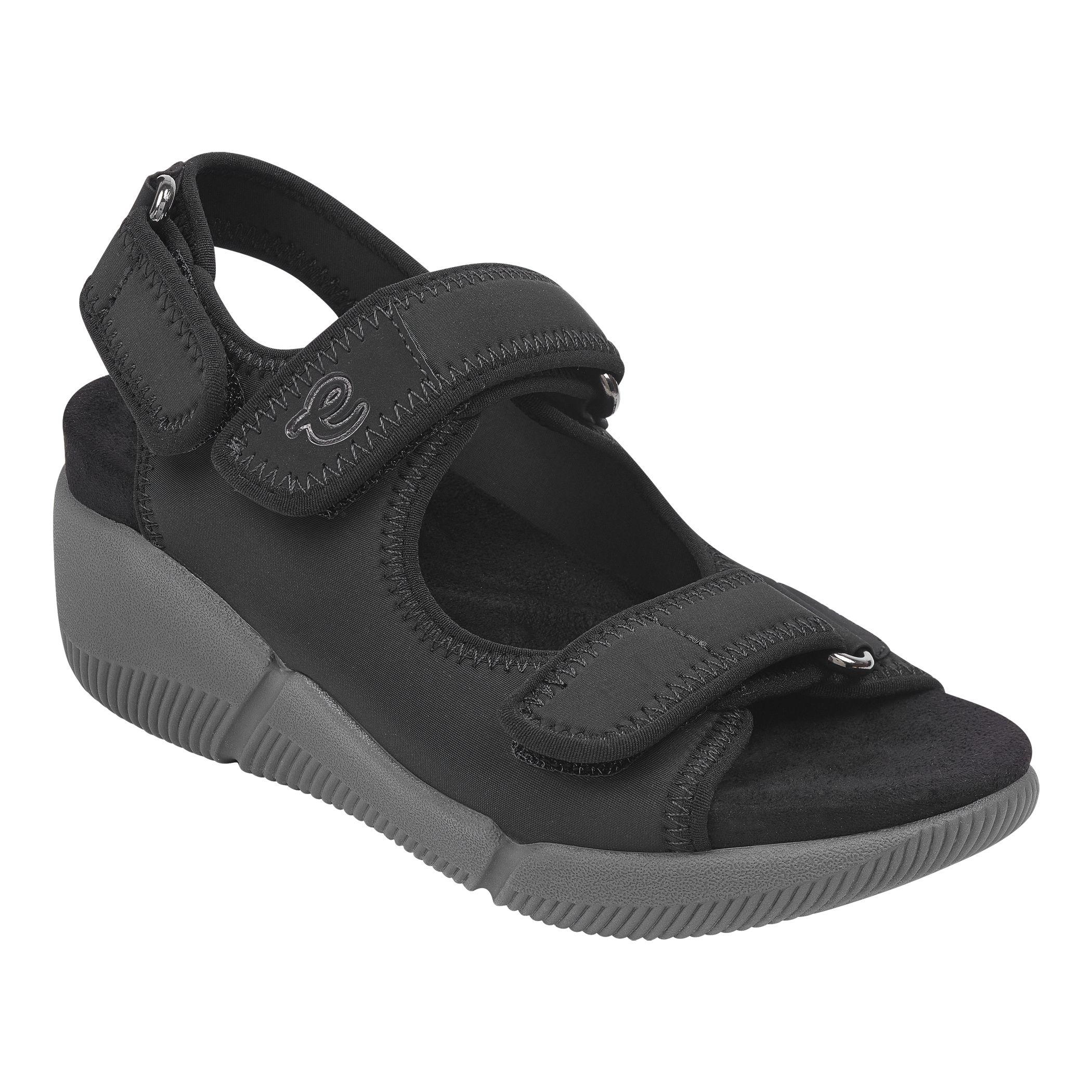 Easy Spirit Wharf Wedge Sandals in Black - Save 48% - Lyst