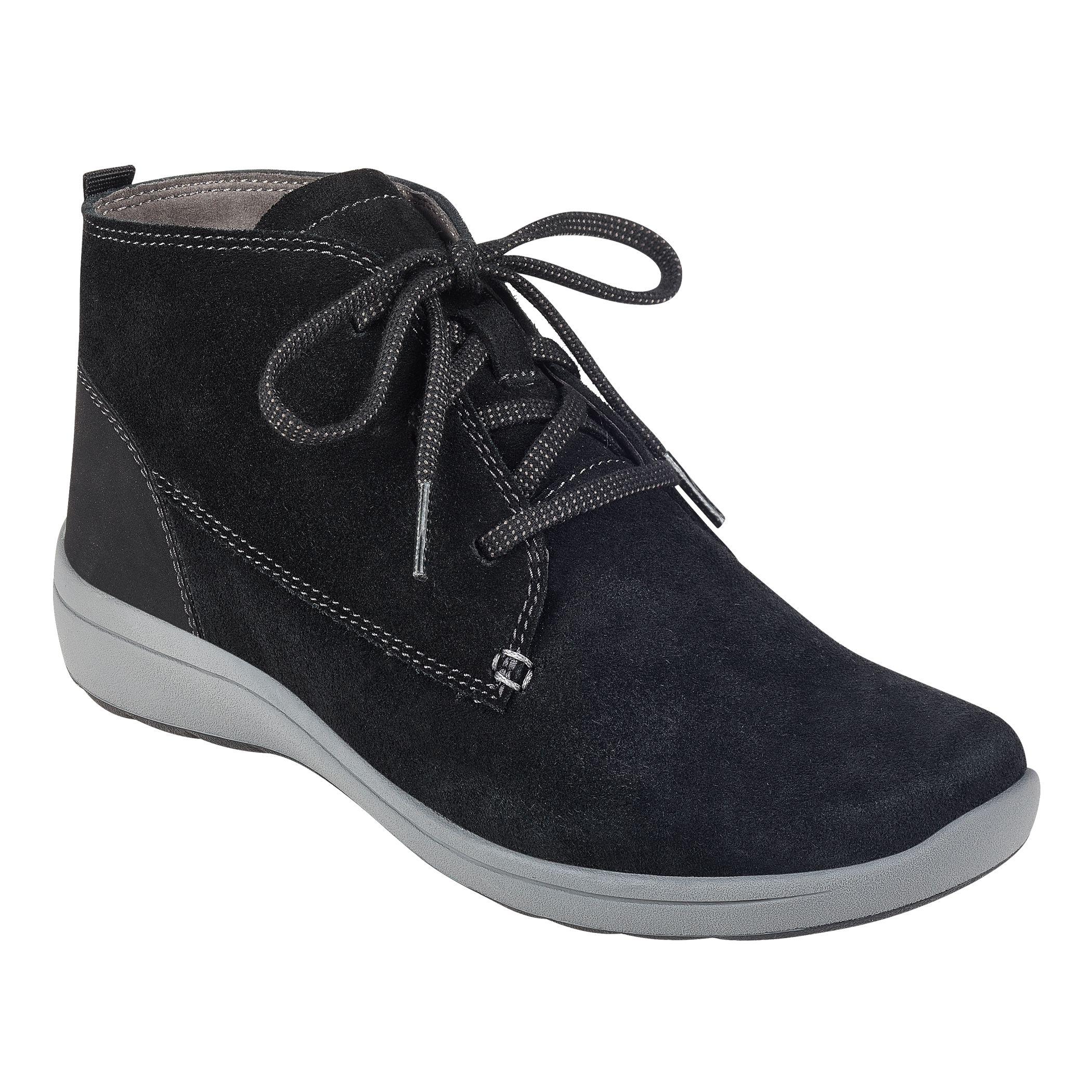 Easy Spirit Leather Locountrie Lace Up Casual Shoes in Black Suede ...