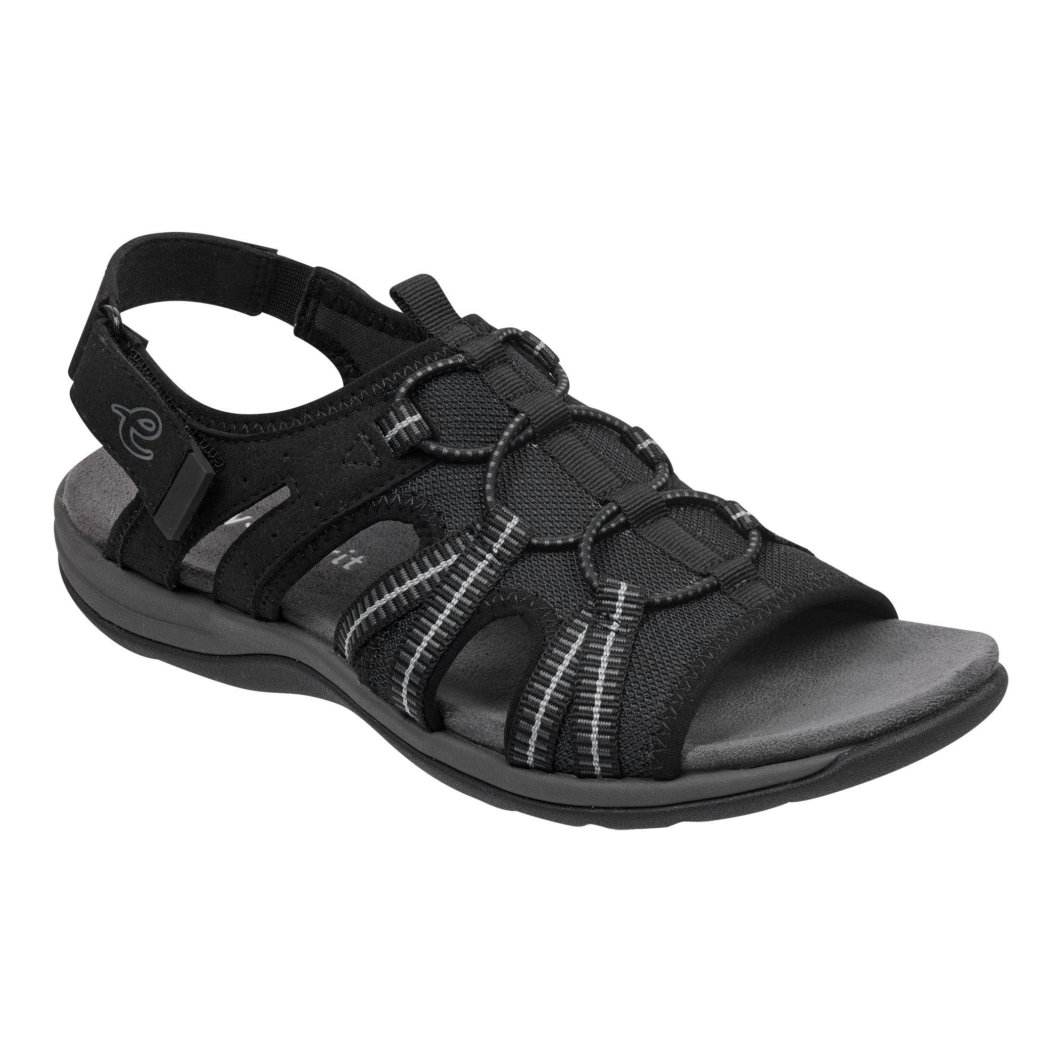 Easy Spirit Rubber Spark Flat Sandals in Black - Lyst