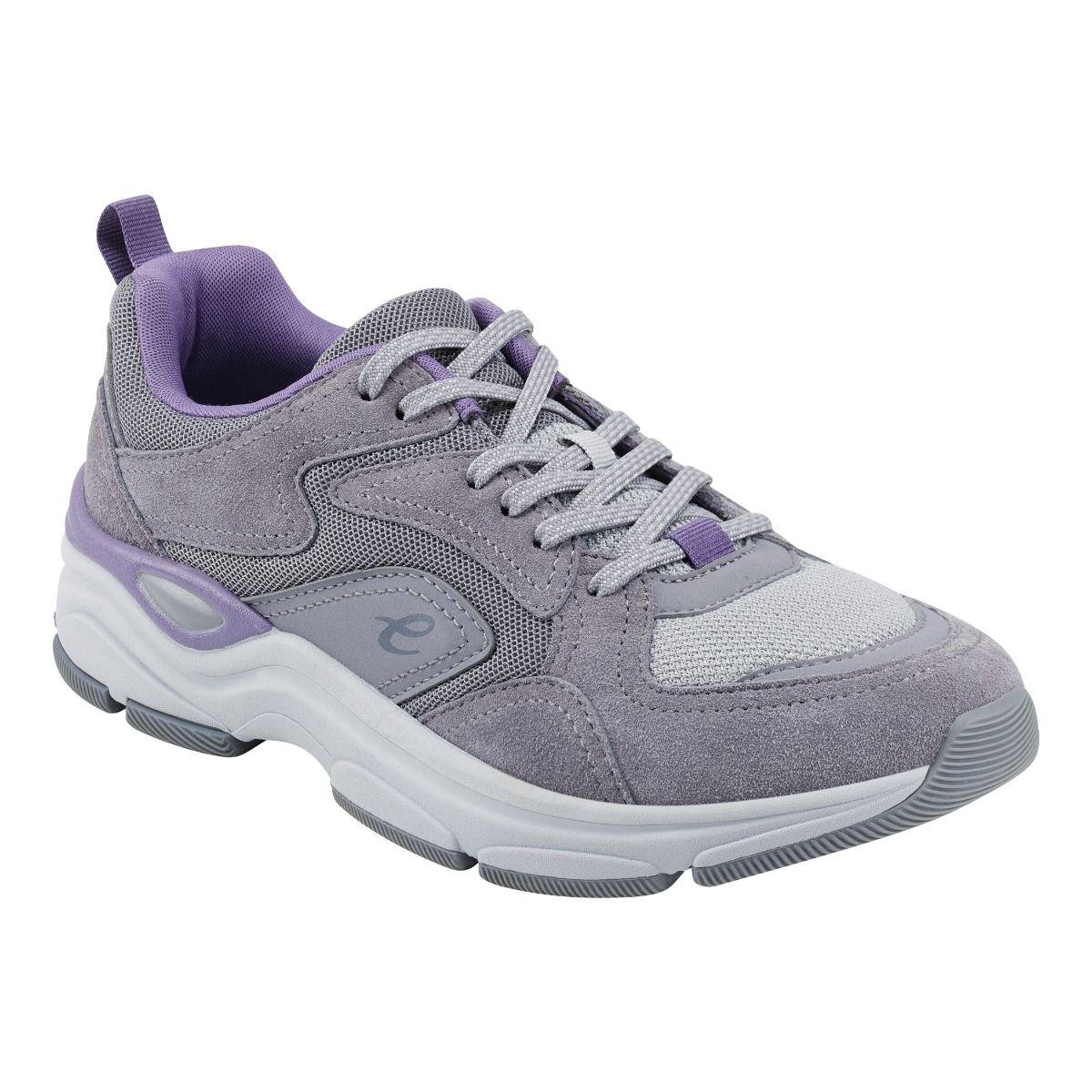 Easy Spirit Leather Squat Walking Shoes in Grey/Purple (Gray) - Lyst
