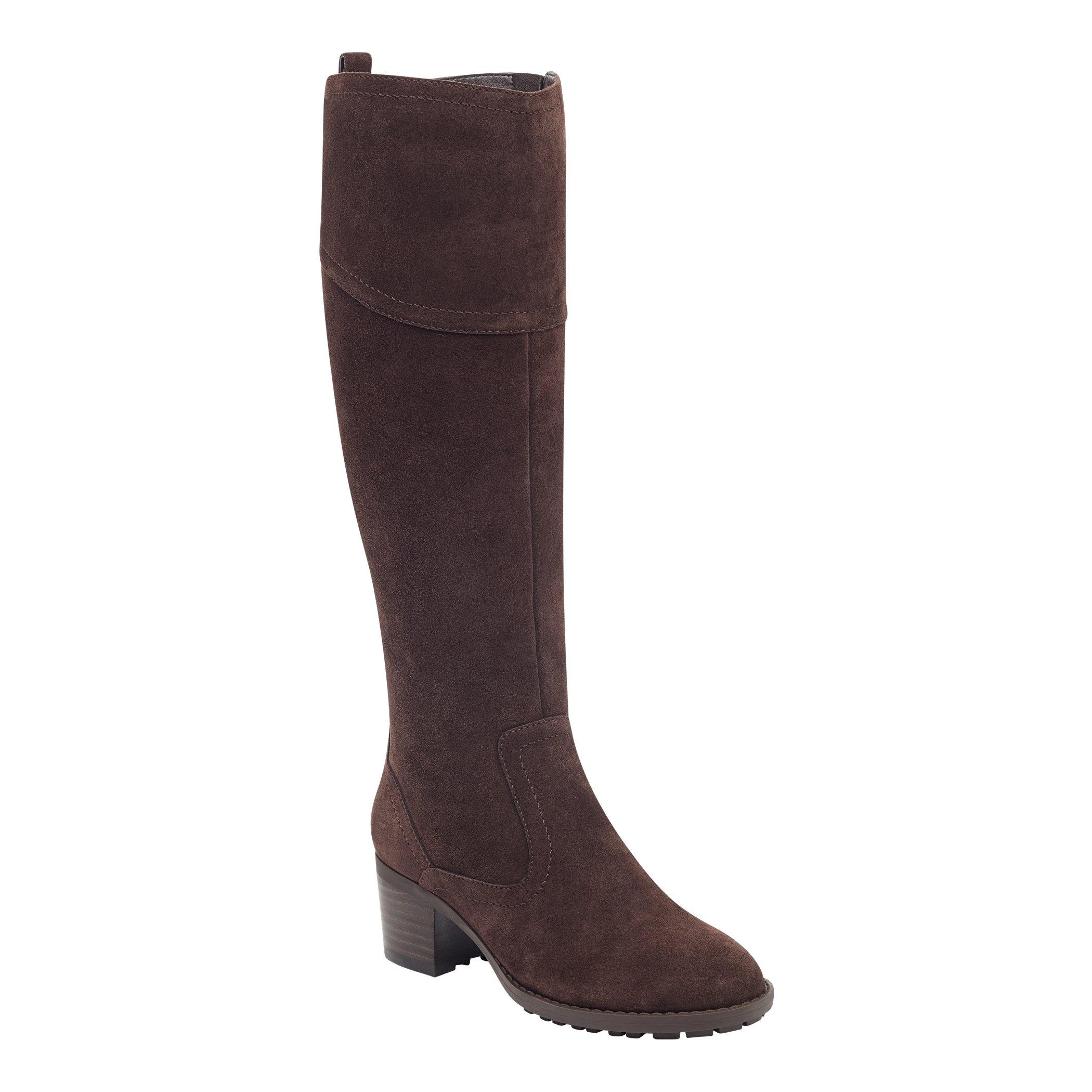 brown suede tall boots