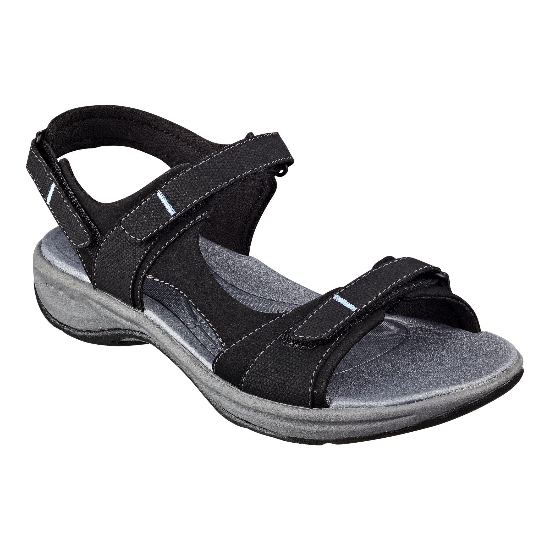 Easy Spirit Synthetic Egnita Flat Sandals in Black - Lyst