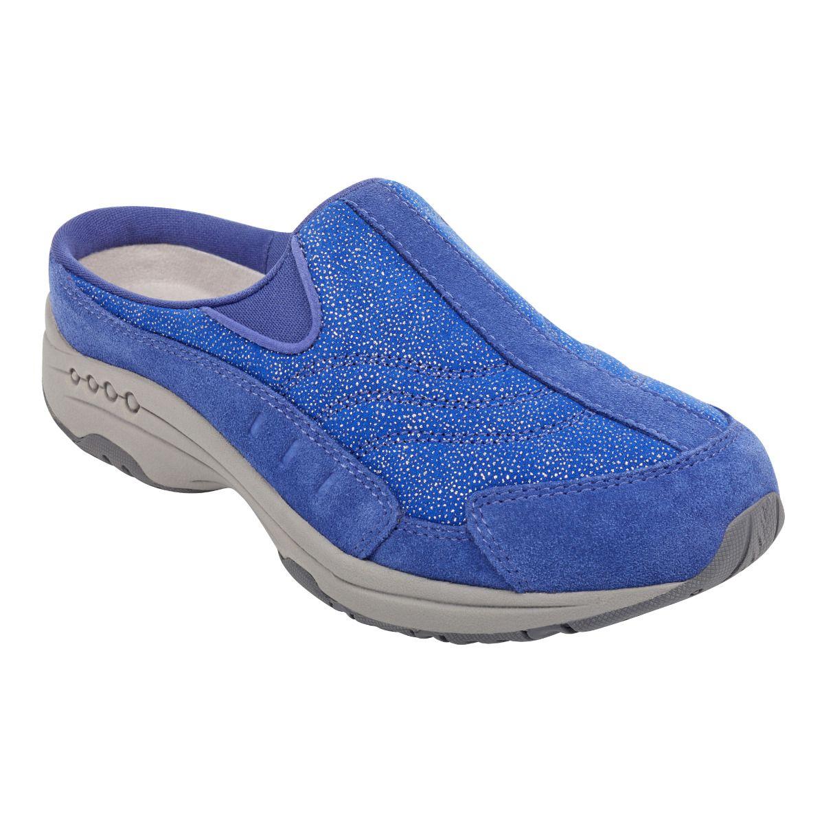 Easy Spirit Leather Traveltime Shimmer Clogs in Blue Lyst