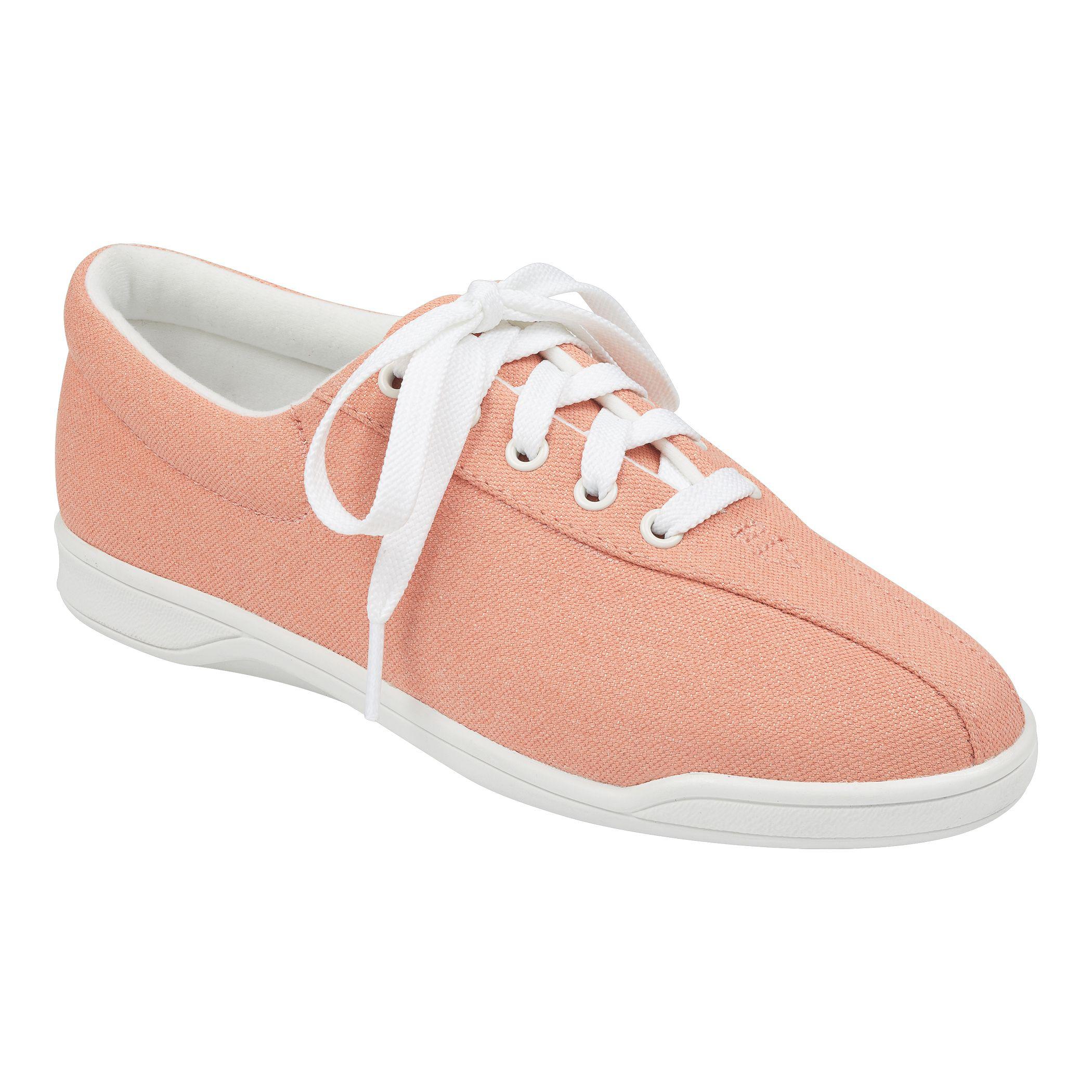 Easy Spirit Ap1 Metallic Canvas Walking Shoes Light Pink